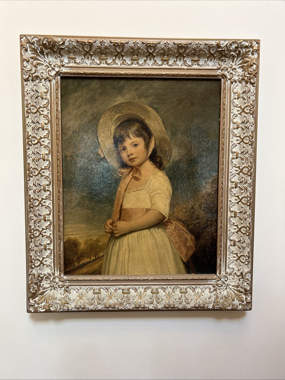 VTG Reproduction Miss Willoughby George Romney Wood Ornate Frame