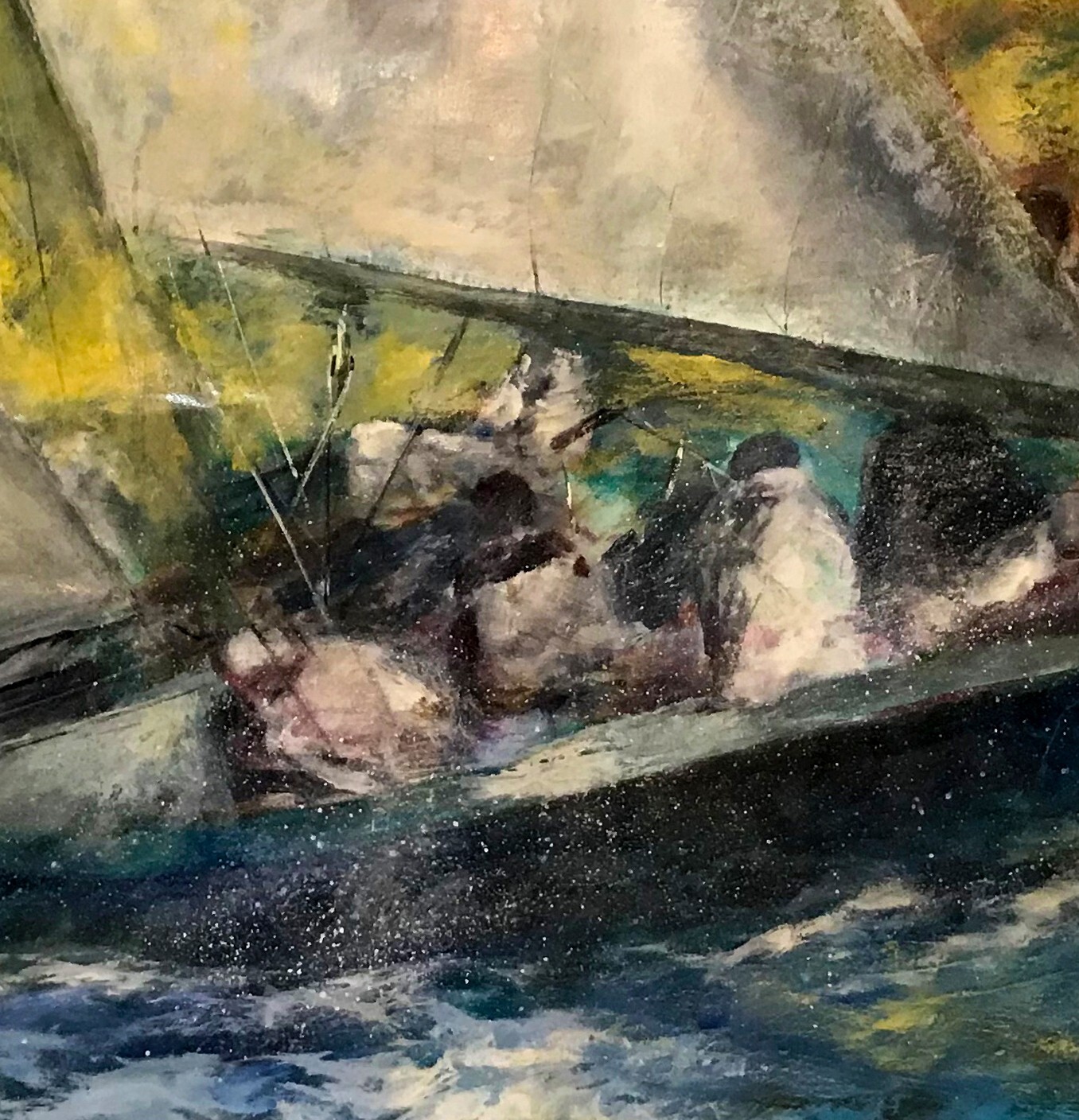 British Cup Sailing 48×72 in., Acrylic on stretched canvas Hall Groat Sr.