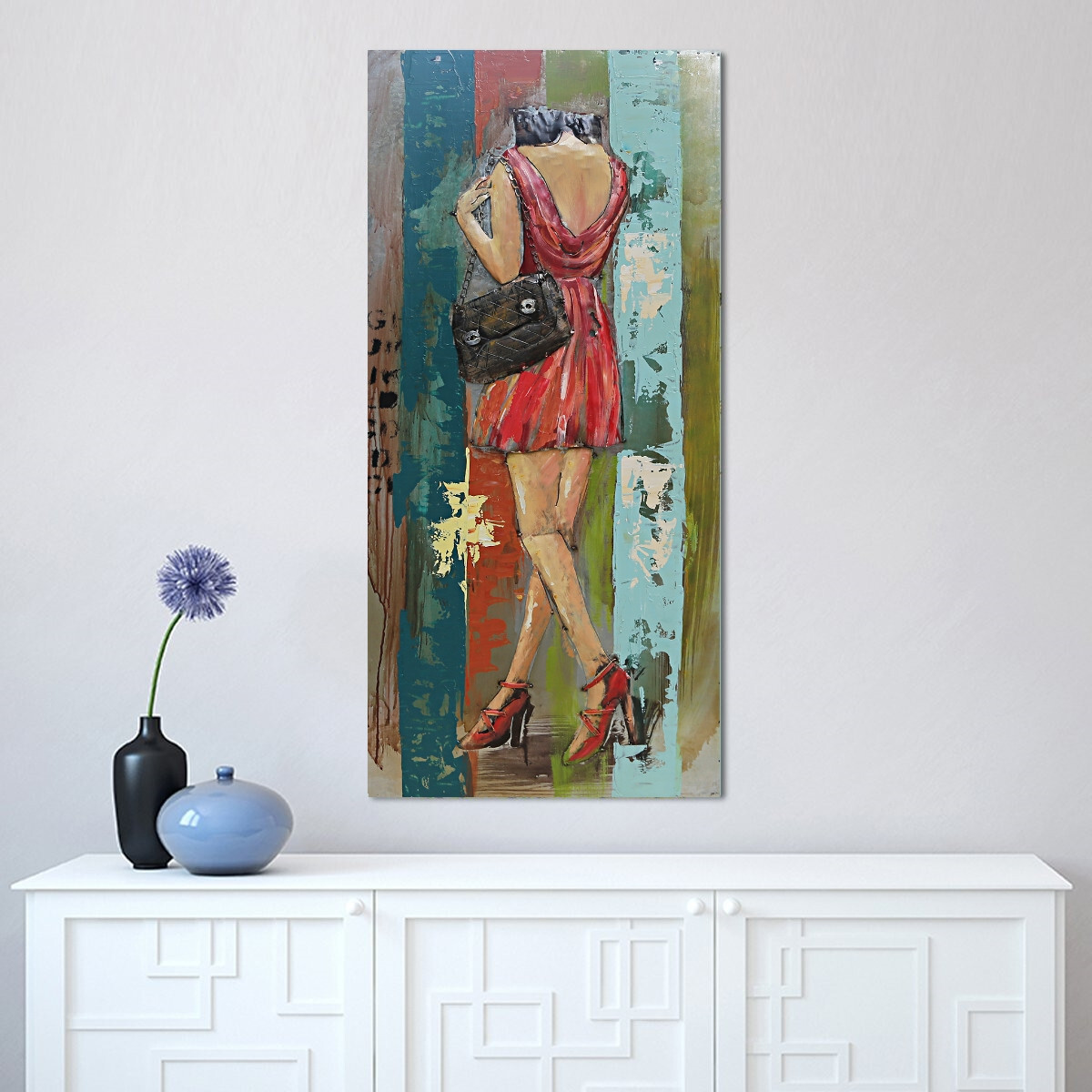 Large Cubist Painting Original Pop Art Original Woman Creative Figurine Artwork