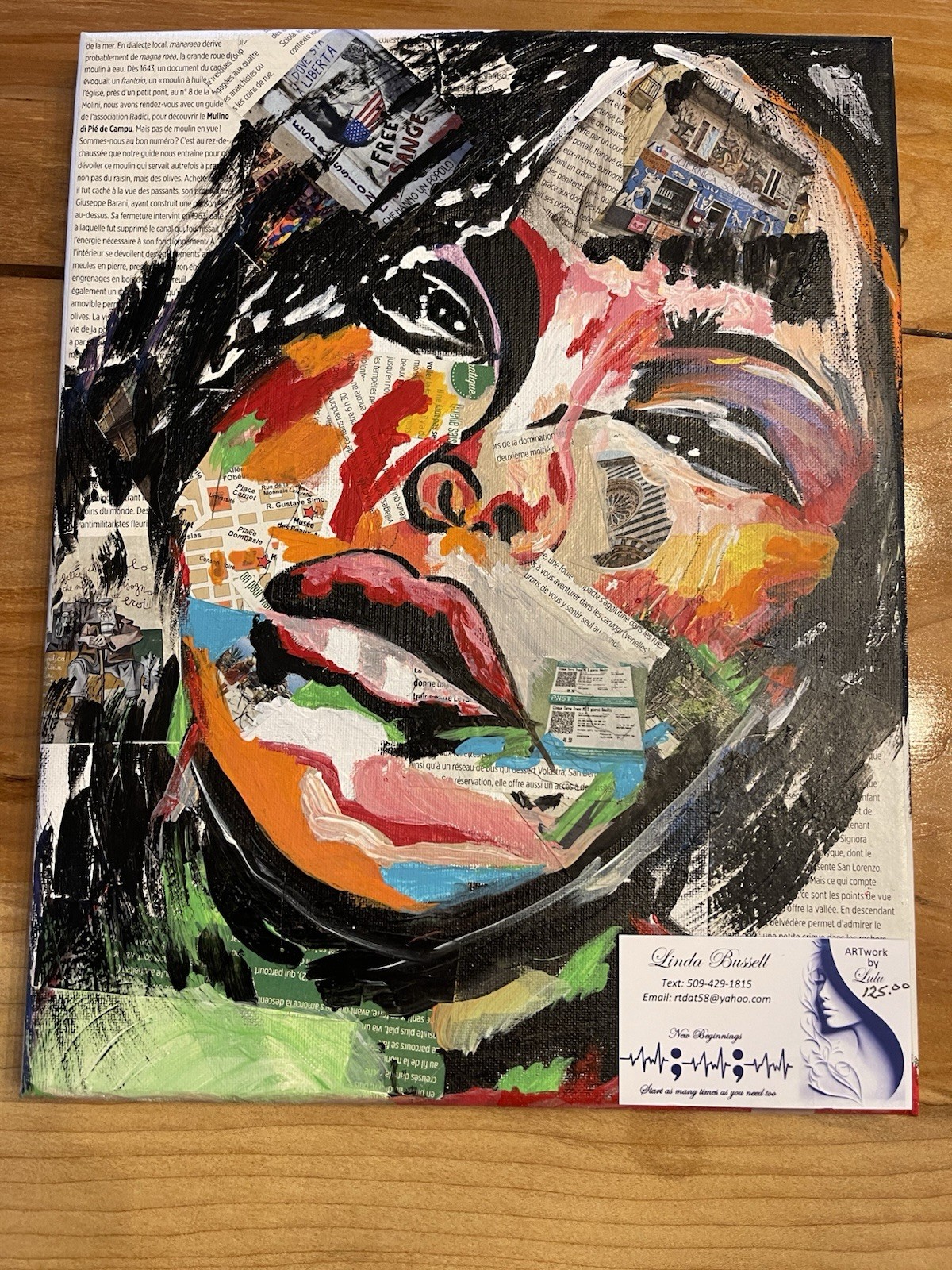 Original Artwork Woman’s Face On Canvas By Lulu