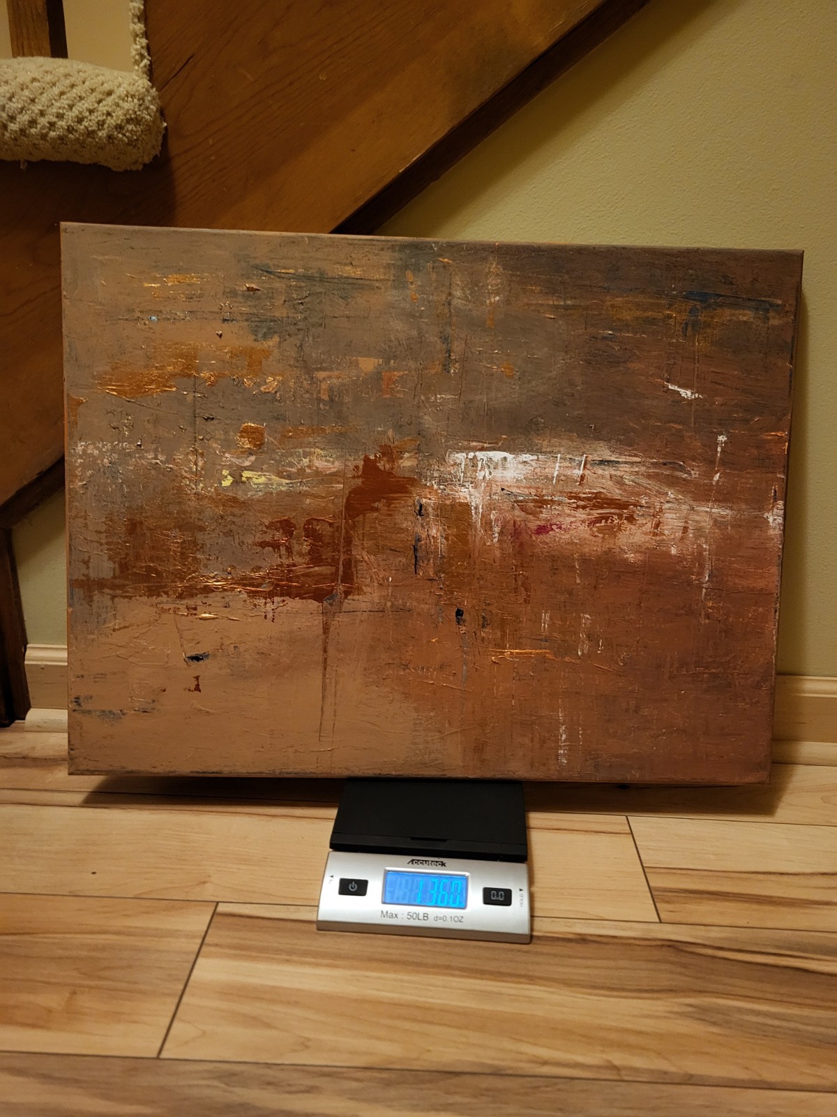 ORIGINAL COFFEE COLORED ABSTRACT ARTWORK Beautiful Outsider Art Painting NEW…