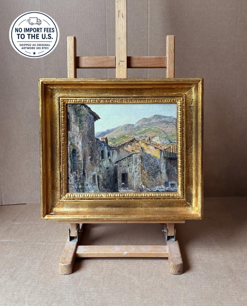 Gerhard Blom (1866) View from Civita d’Antino, Abruzzo. Italy. Dated. 1913 COA