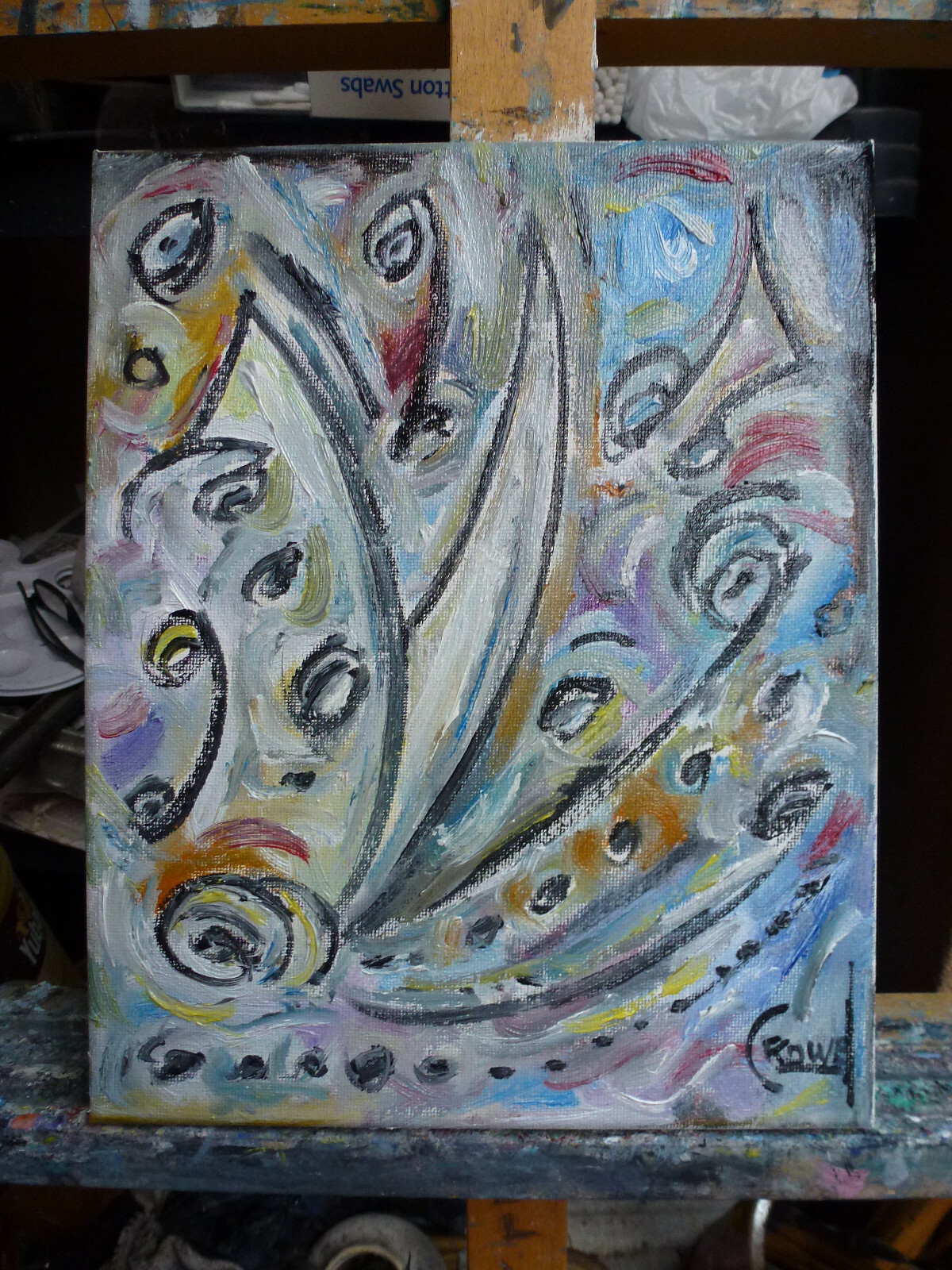 PANDEMIQUE PROBLEMIQUE new 8×10 canvas original art oil painting signed Crowell