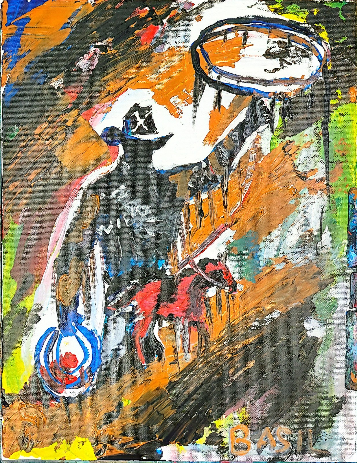 Cowboy Unique Abstract Expressionism Wall Art Canvas Board 11×14