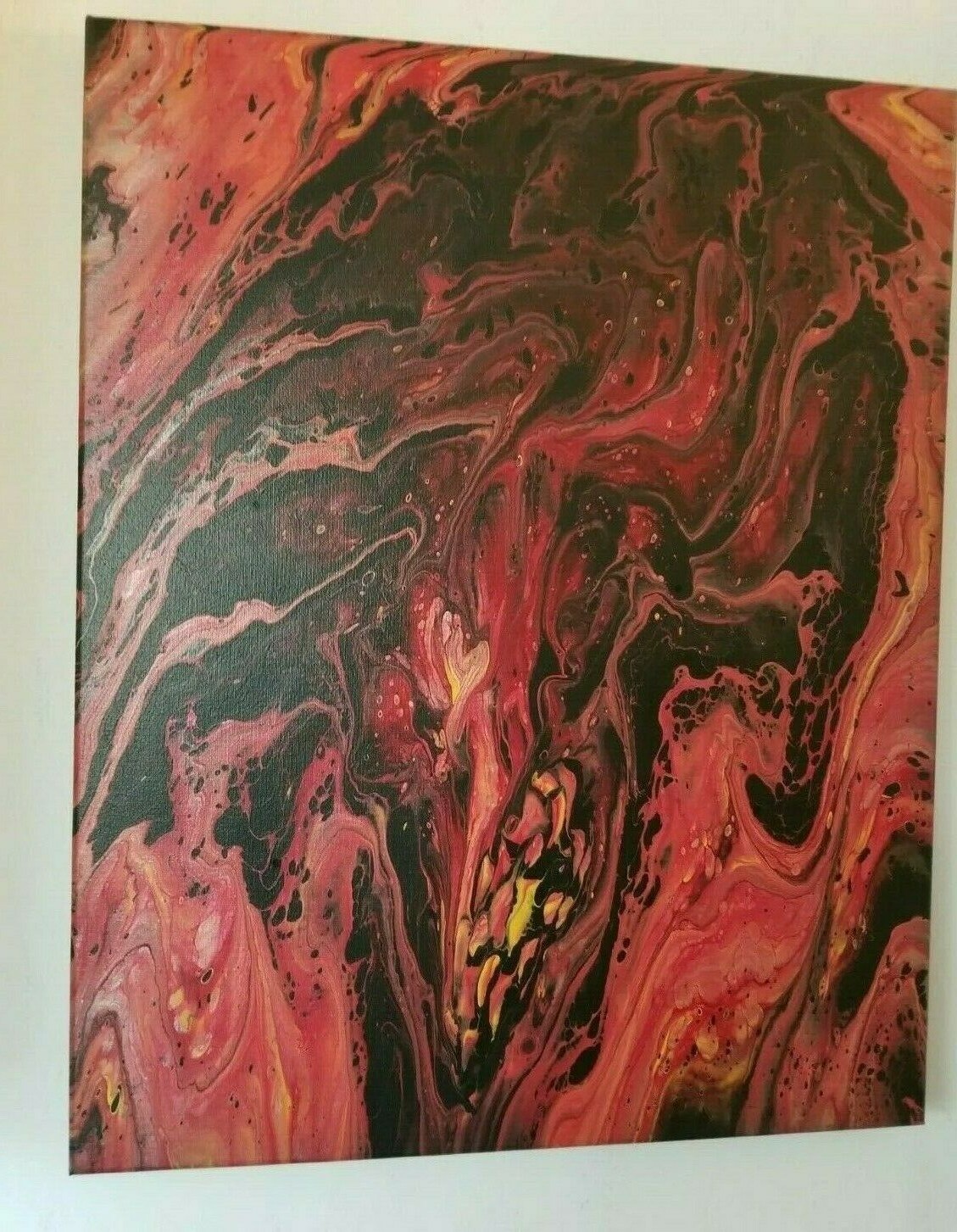 Original Acrylic Pour Painting Abstract Art signed canvas