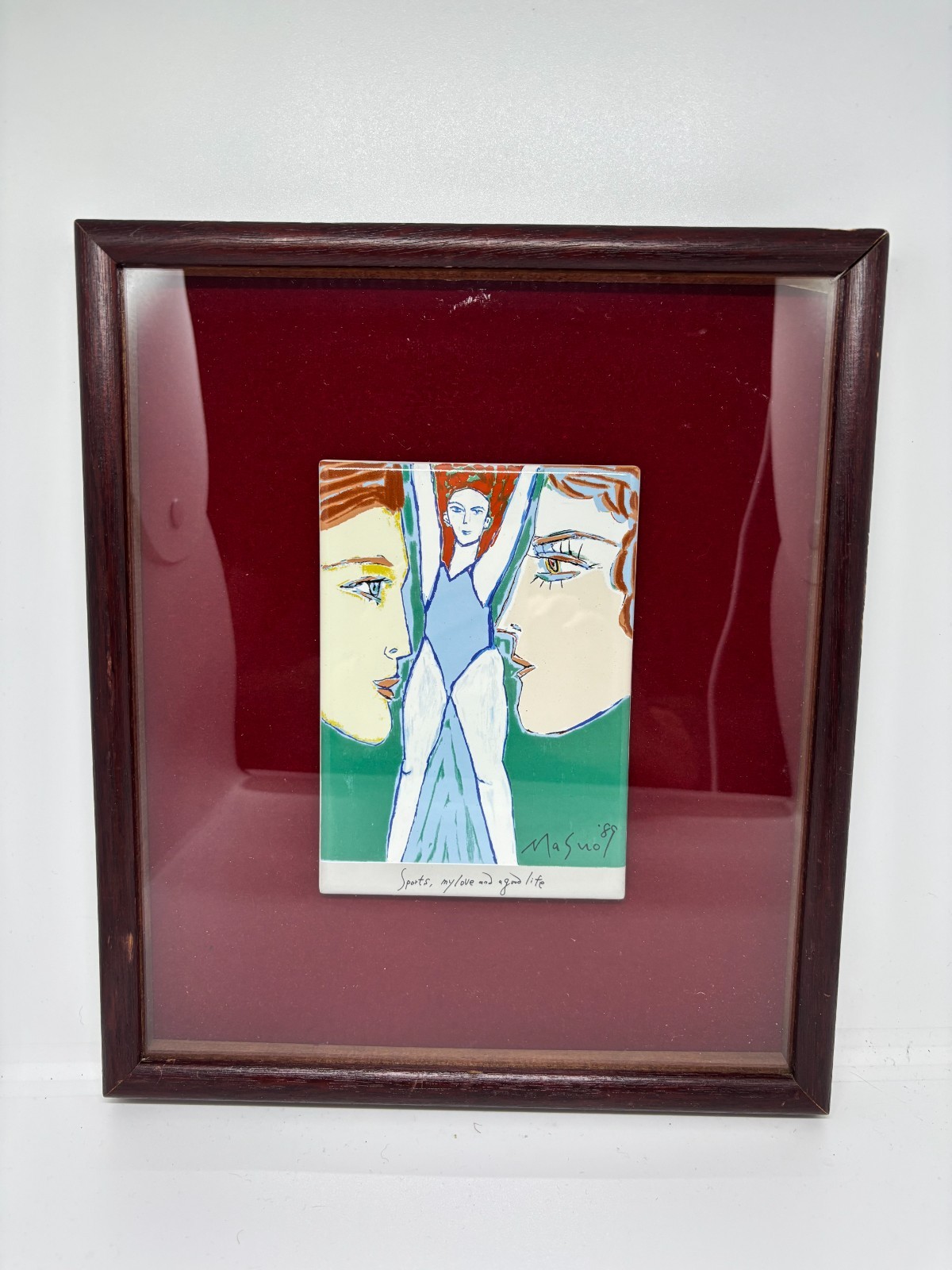 Girls Gymnastics Painted Art Tile Sports My Love & A Good Life Masuo Ikeda 1989
