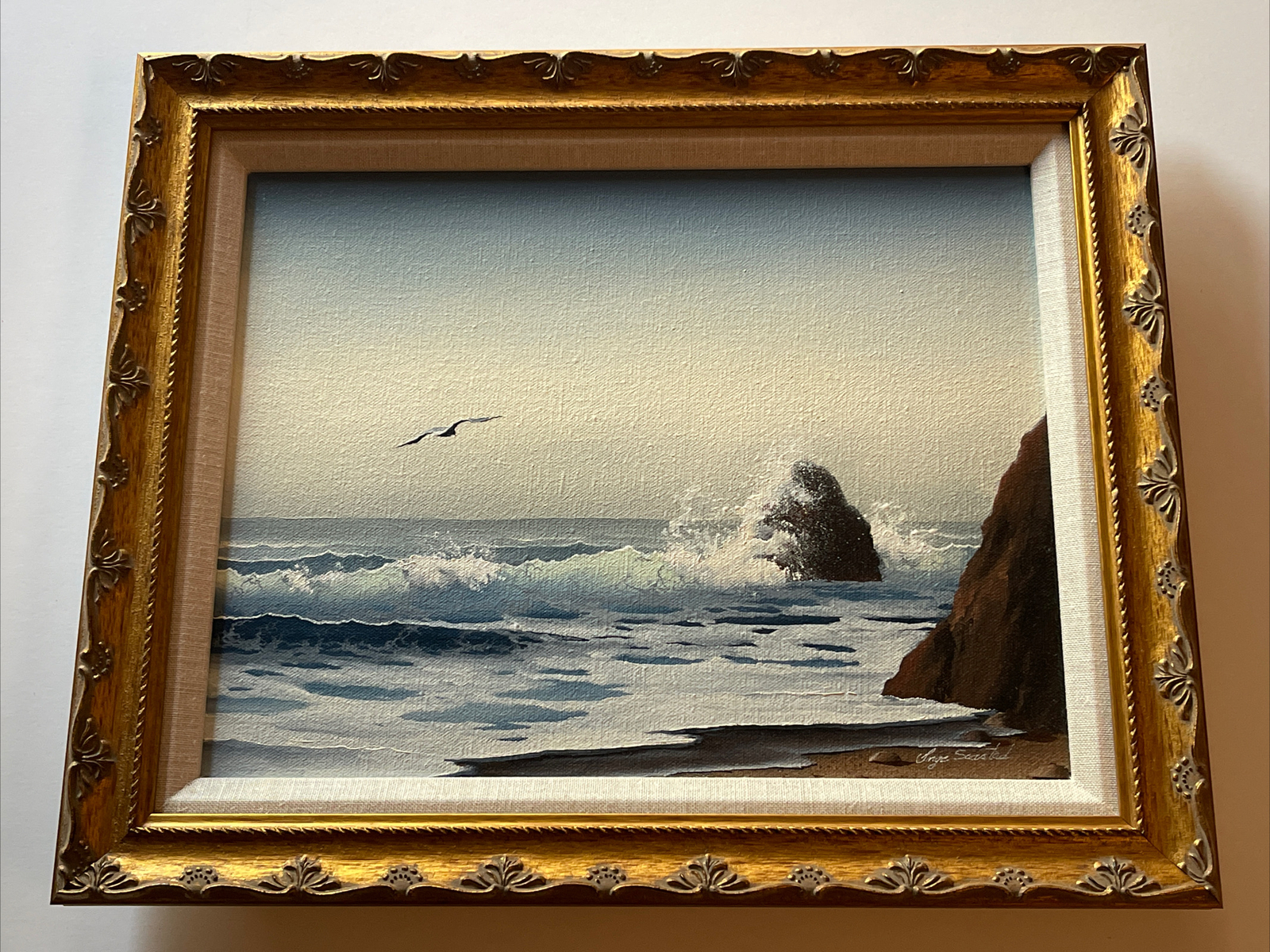 Coastal California Seascape Painting Landscape American Listed Inge Saastad