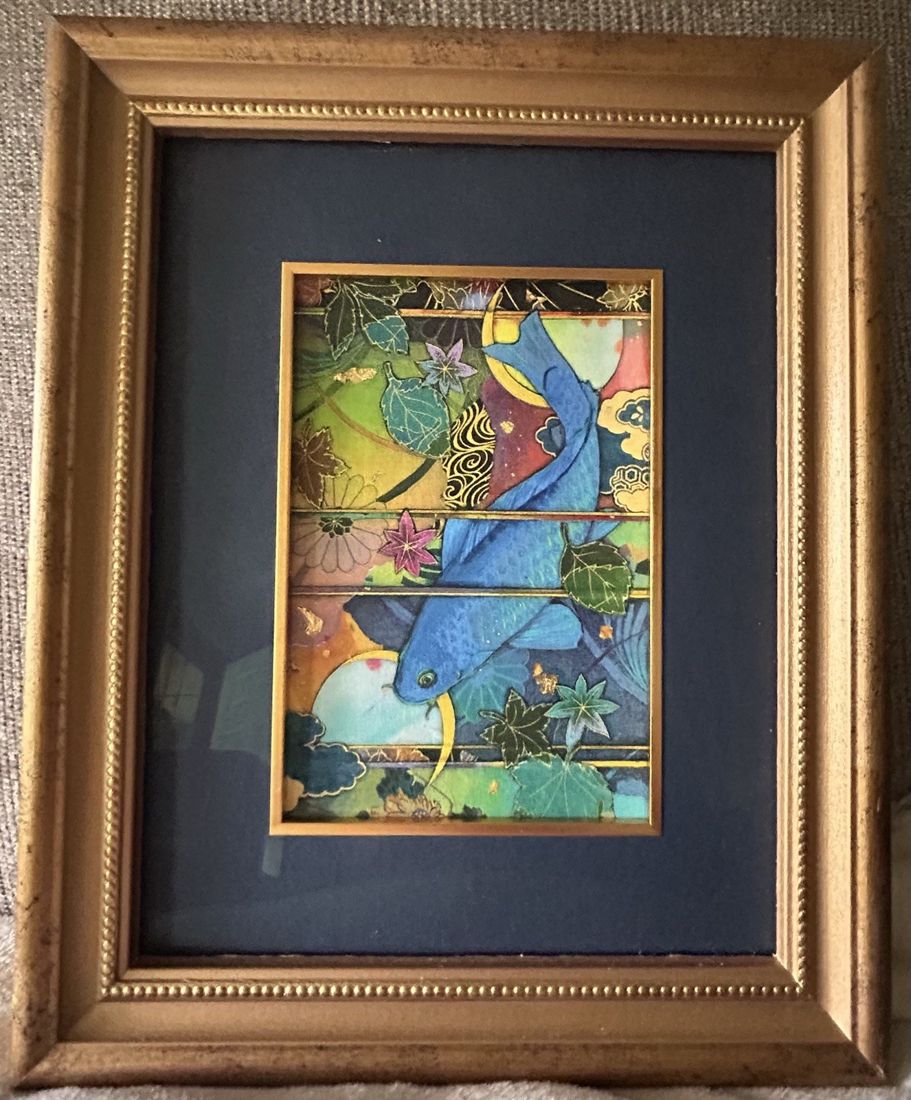 Joyce McAdams ‘Crescent Moon Koi’ Artwork Hand Painted