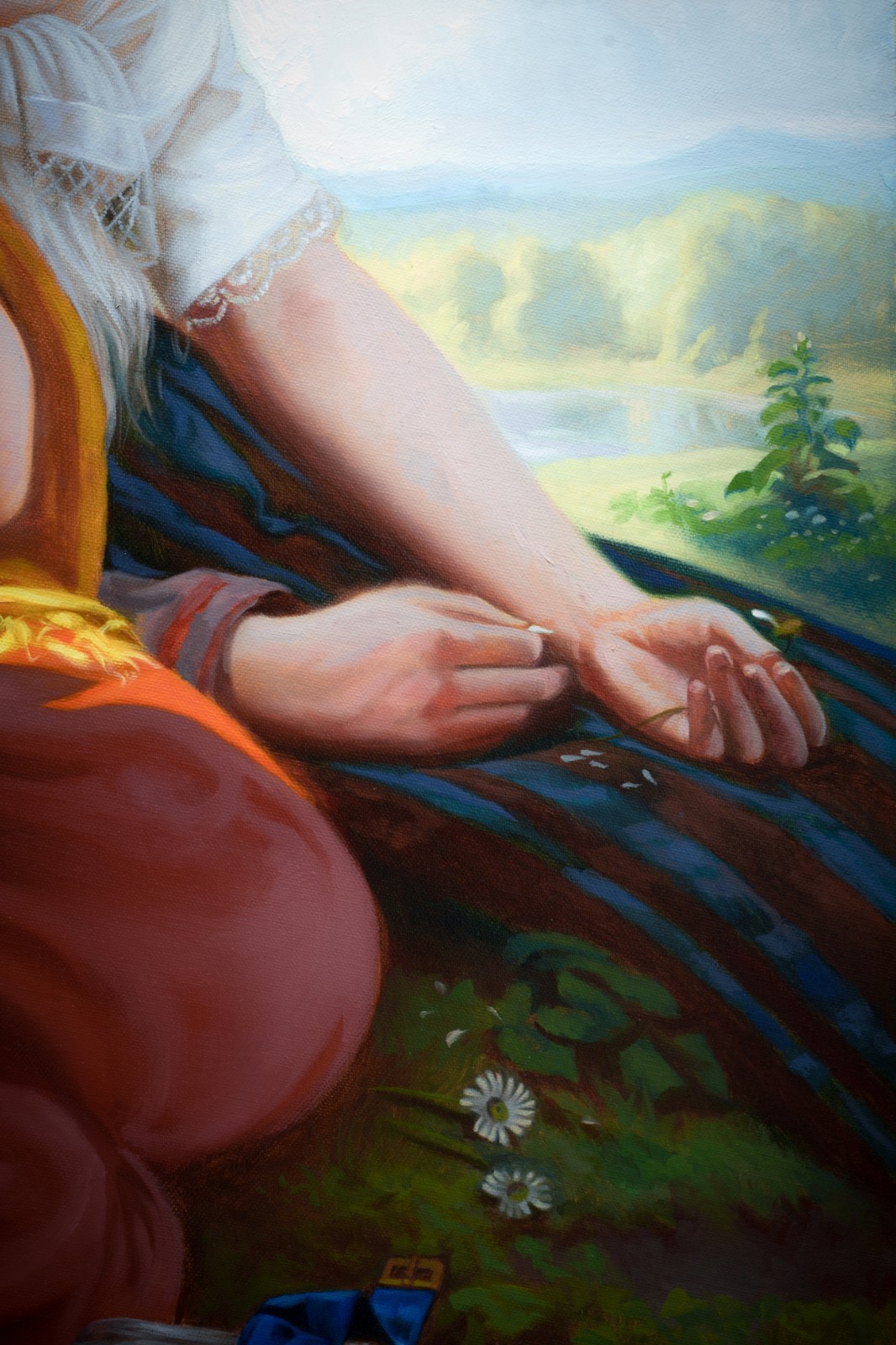 Large Original Oil Painting Classical Figurative Romantic Museum Style 47x35in