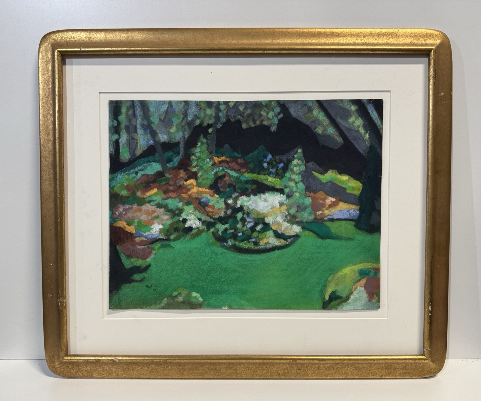 Vintage Vibrant Colorful Pastel Painting Signed Framed
