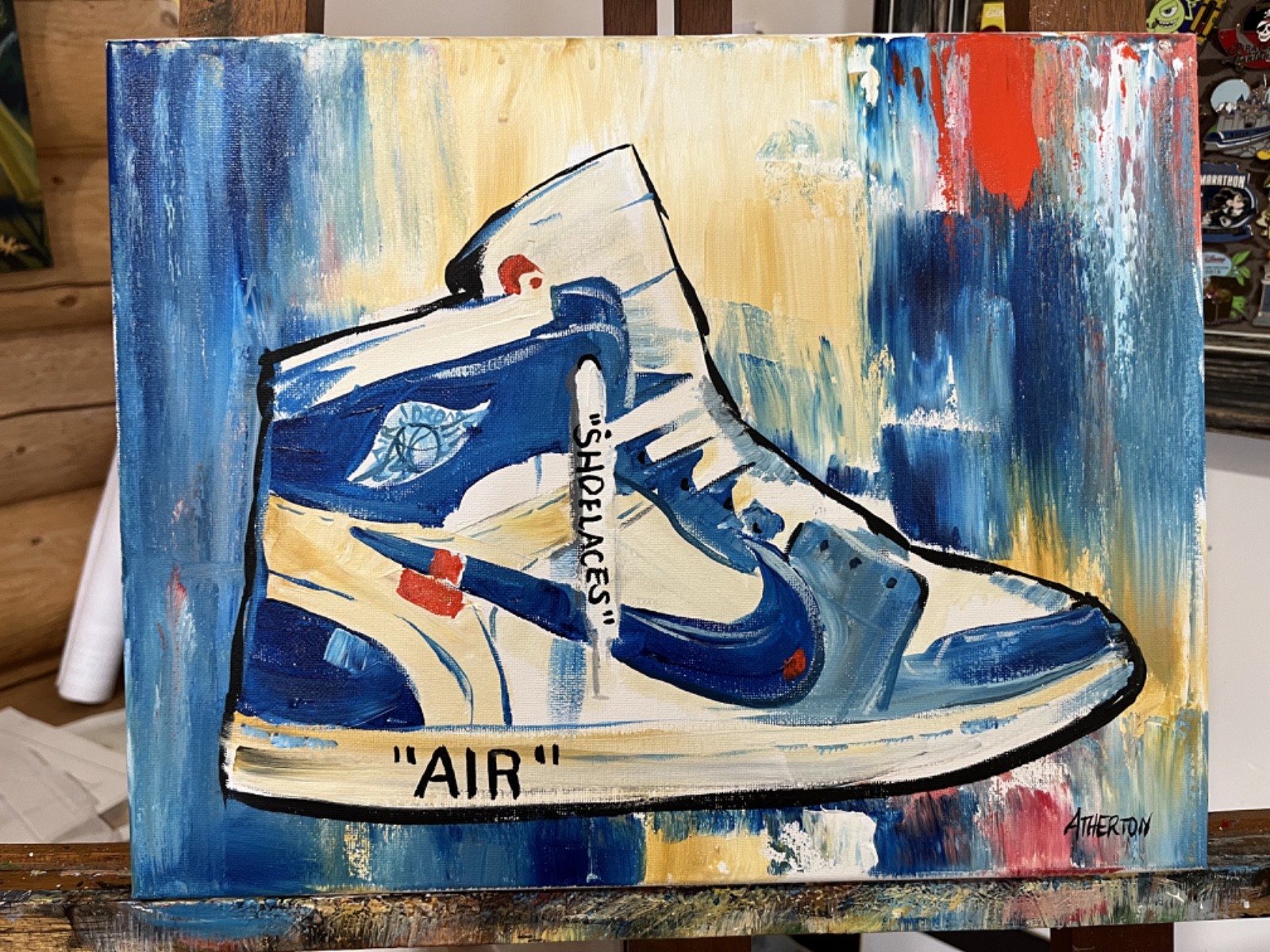 Atherton 11×14 Original Air Jordan 1 Inspired Sneaker Painting Pop Art Acrylic