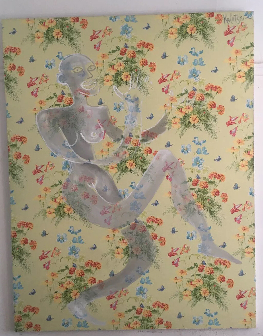 Alexander Kaletski 1998 Signed “Summer Dance” Wallpaper Heroes 50” W x 64” L
