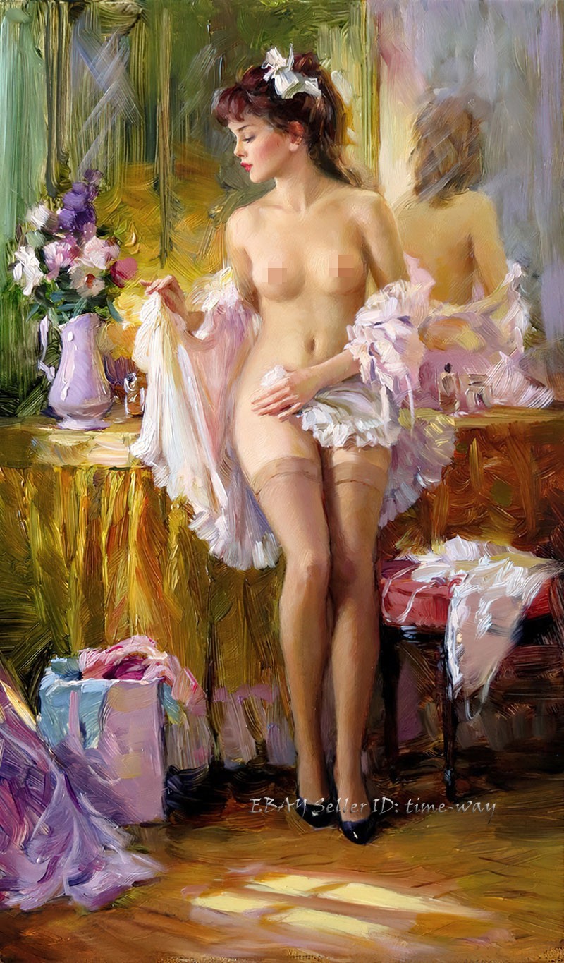 Beautiful Woman Nude Oil Painting Wall art Giclee Printed on Canvas P2321