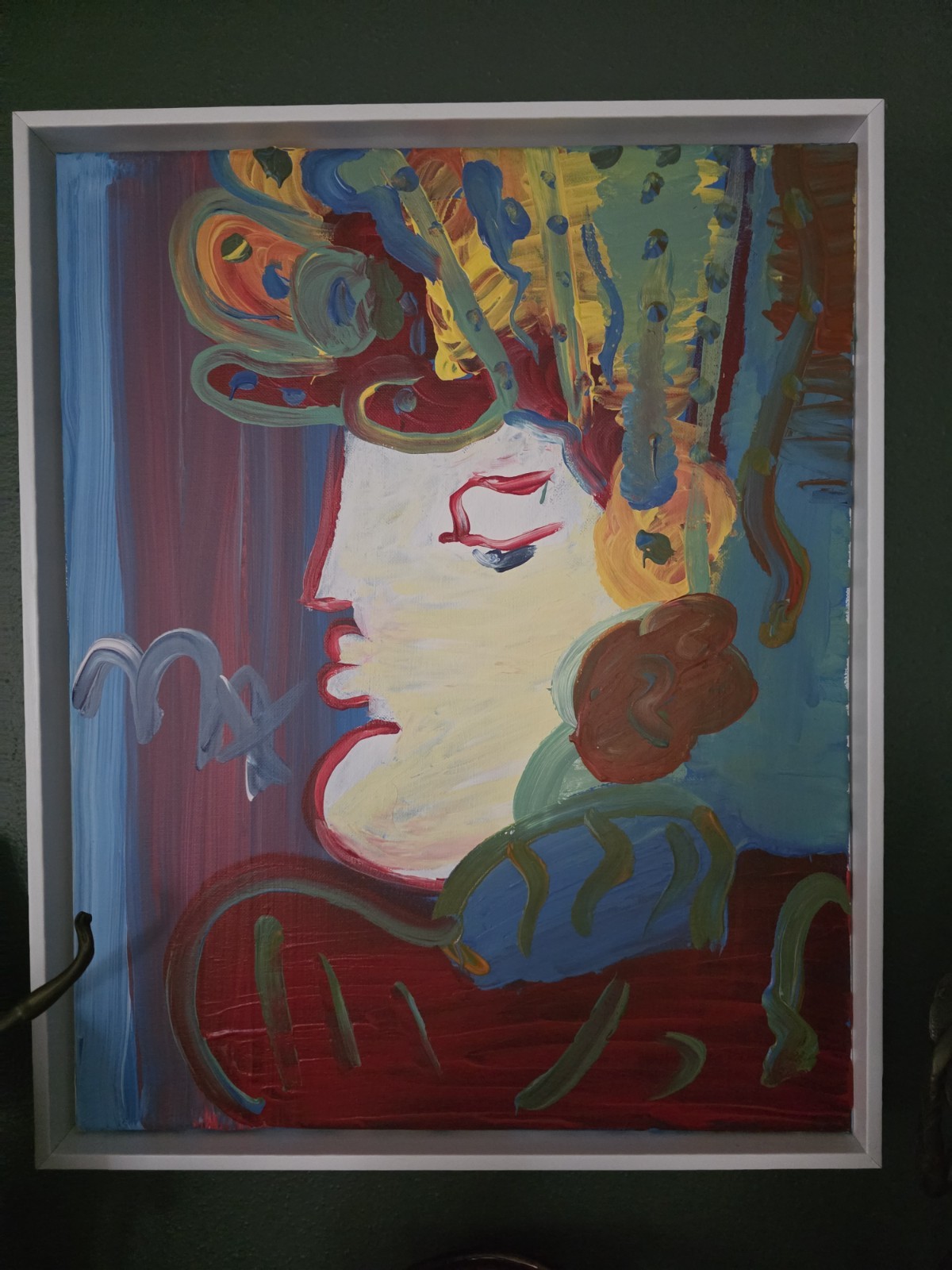 PETER MAX “Blushing Beauty”| ORIGINAL ACRYLIC PAINTING ON CANVAS 20″x 16” COA