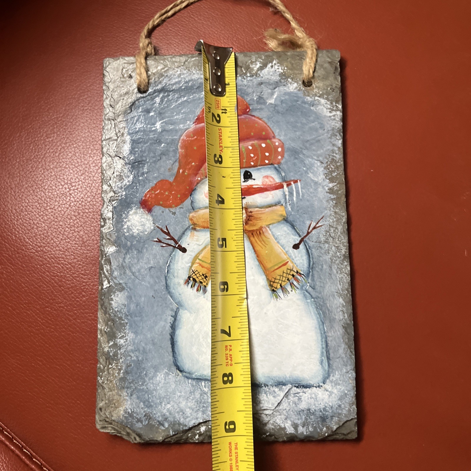 Snowman Painting On Slate