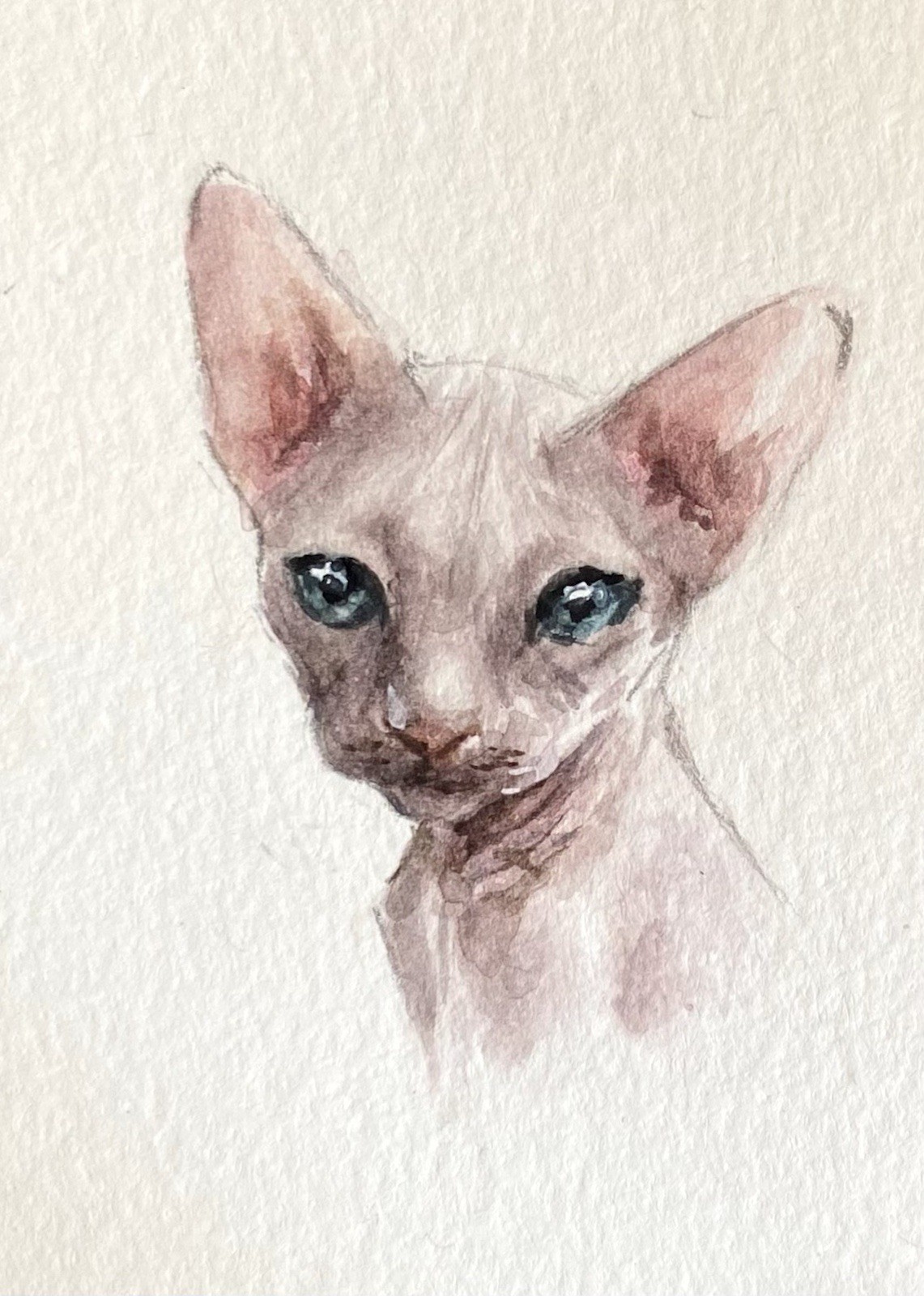 ACEO 100% Hand Painted Original Mixed Media Painting Art Cat
