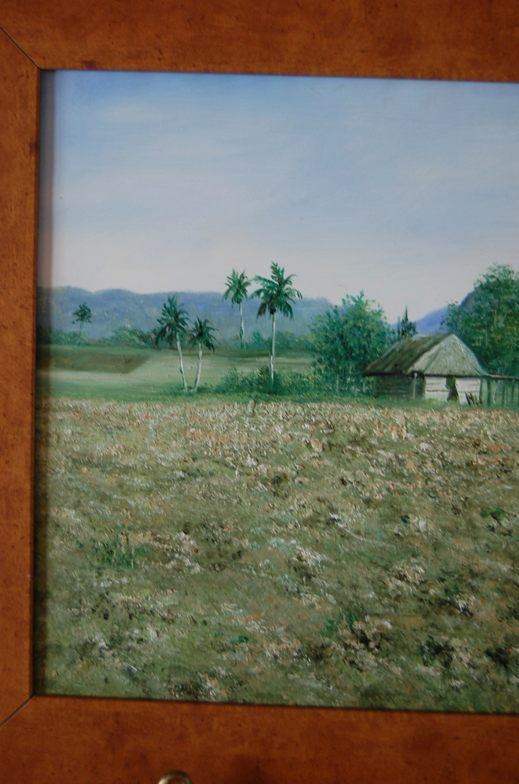 ORIGINAL SIGNED FRAMED OIL ROYAL PALMS, BOHIO AND MOGOTES VINALES LANDSCAPE CUBA