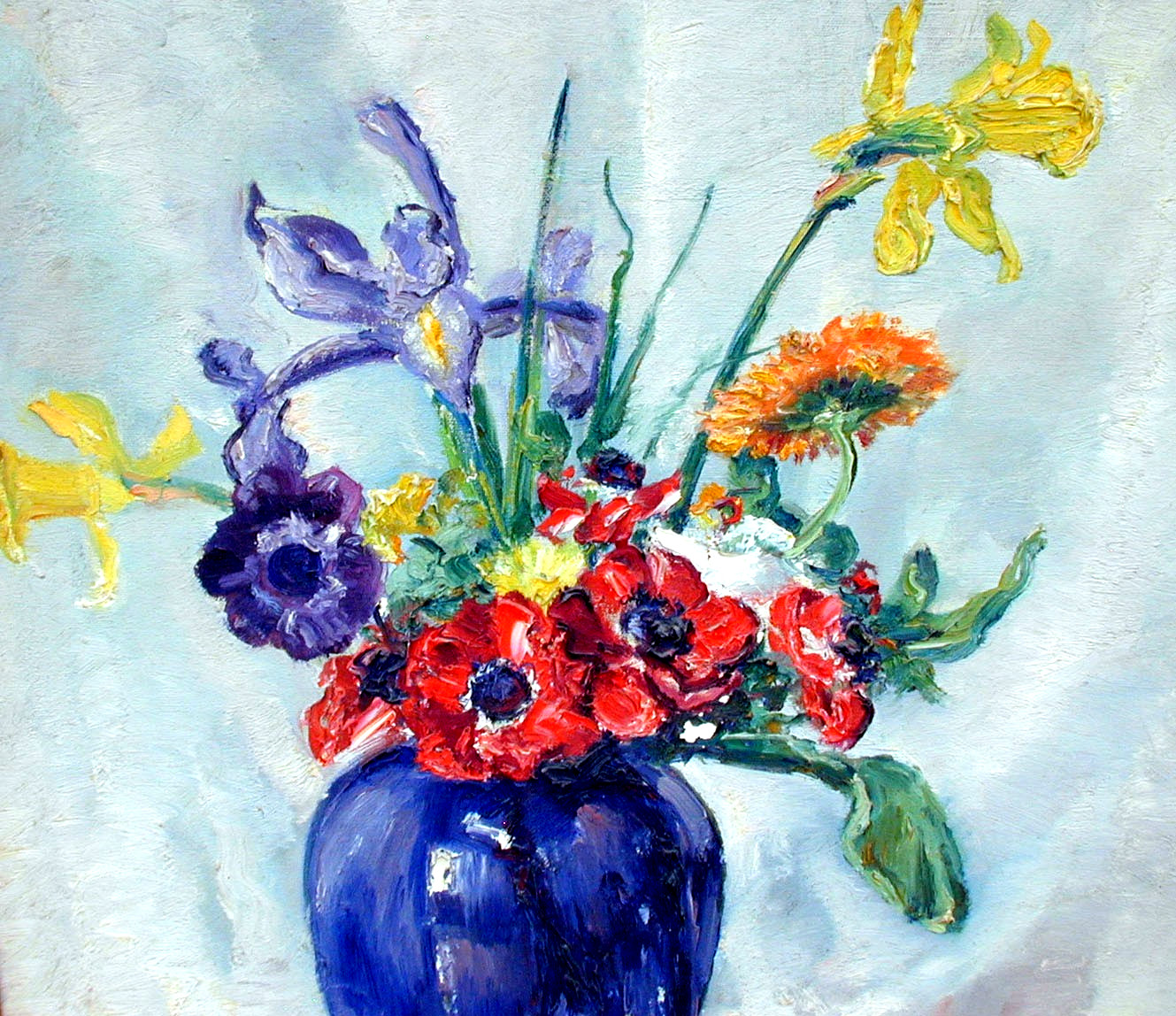 STILL LIFE SALE…. New York Oil JOHANN BERTHELSEN ‘Flowers in Vase’, 20″ x 16″