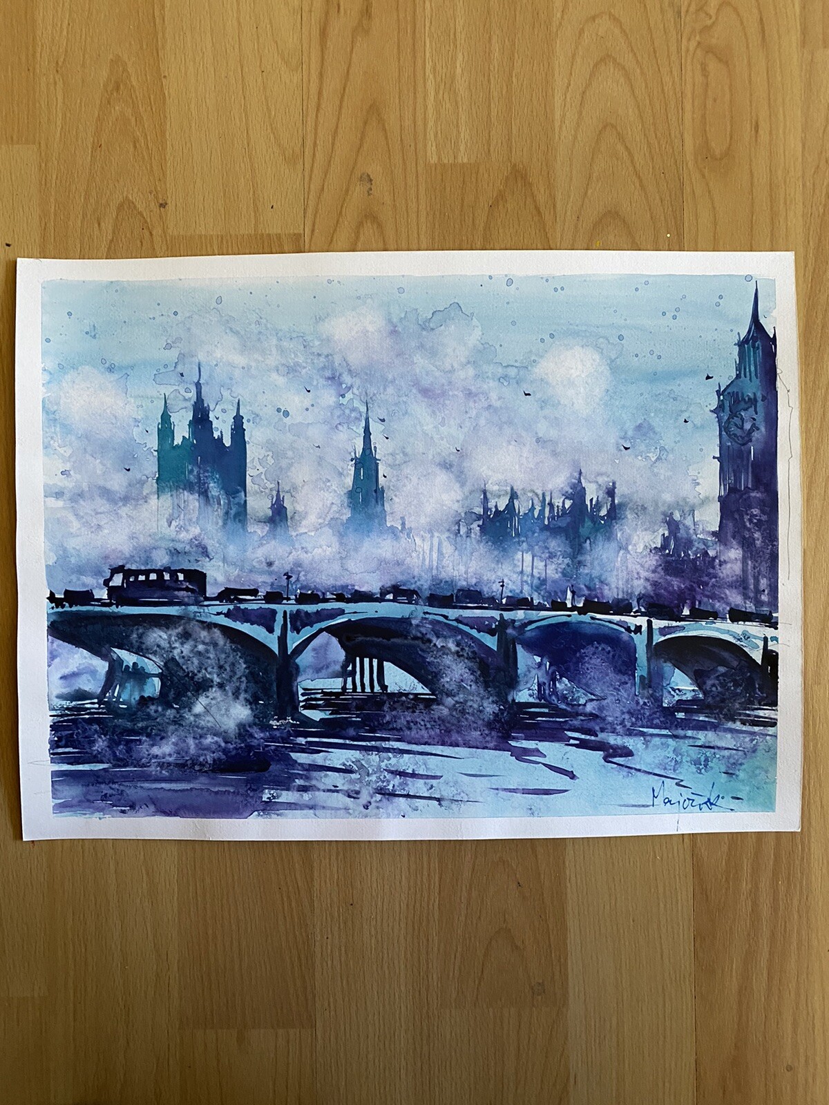 Watercolor London Painting City Decoration United Kingdom Art Big Ben Themes