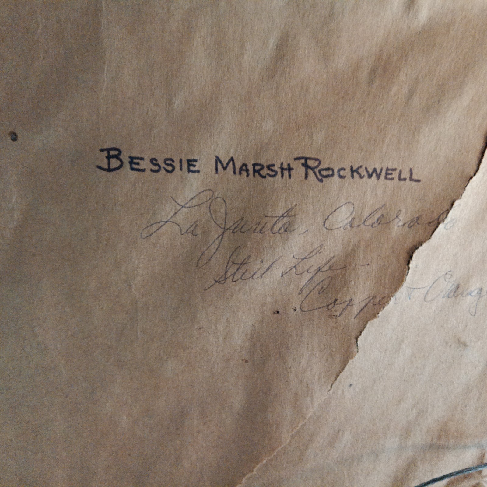Bessie Marsh Rockwell Still Life Painting Oil On Board