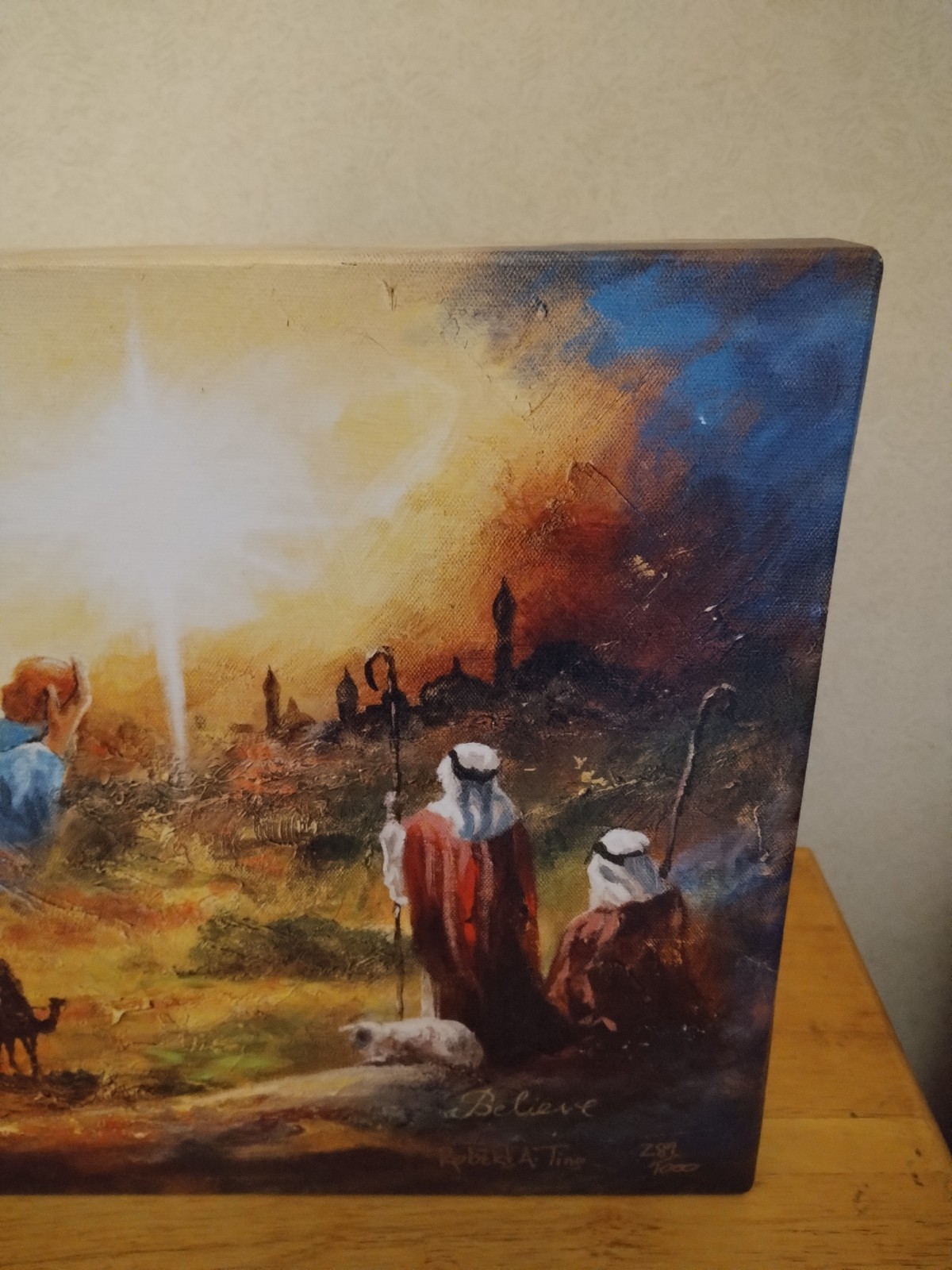 Robert A. Tino Canvas Painting Wall Art “I Believe In Christmas” 287/1000 2015