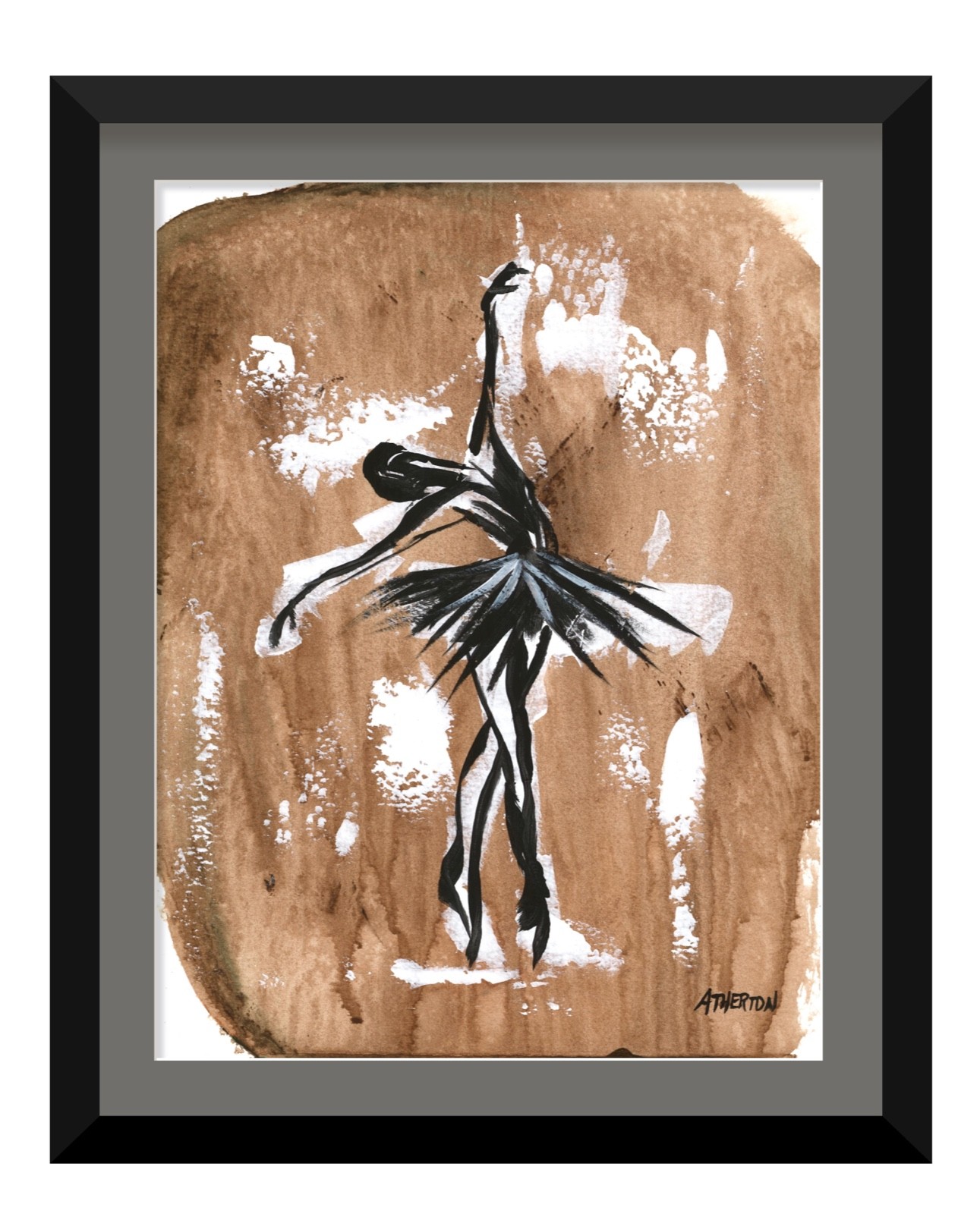 9×12 Original Ballerina 2 Painting Modern Abstract Dance Figure Expressionist