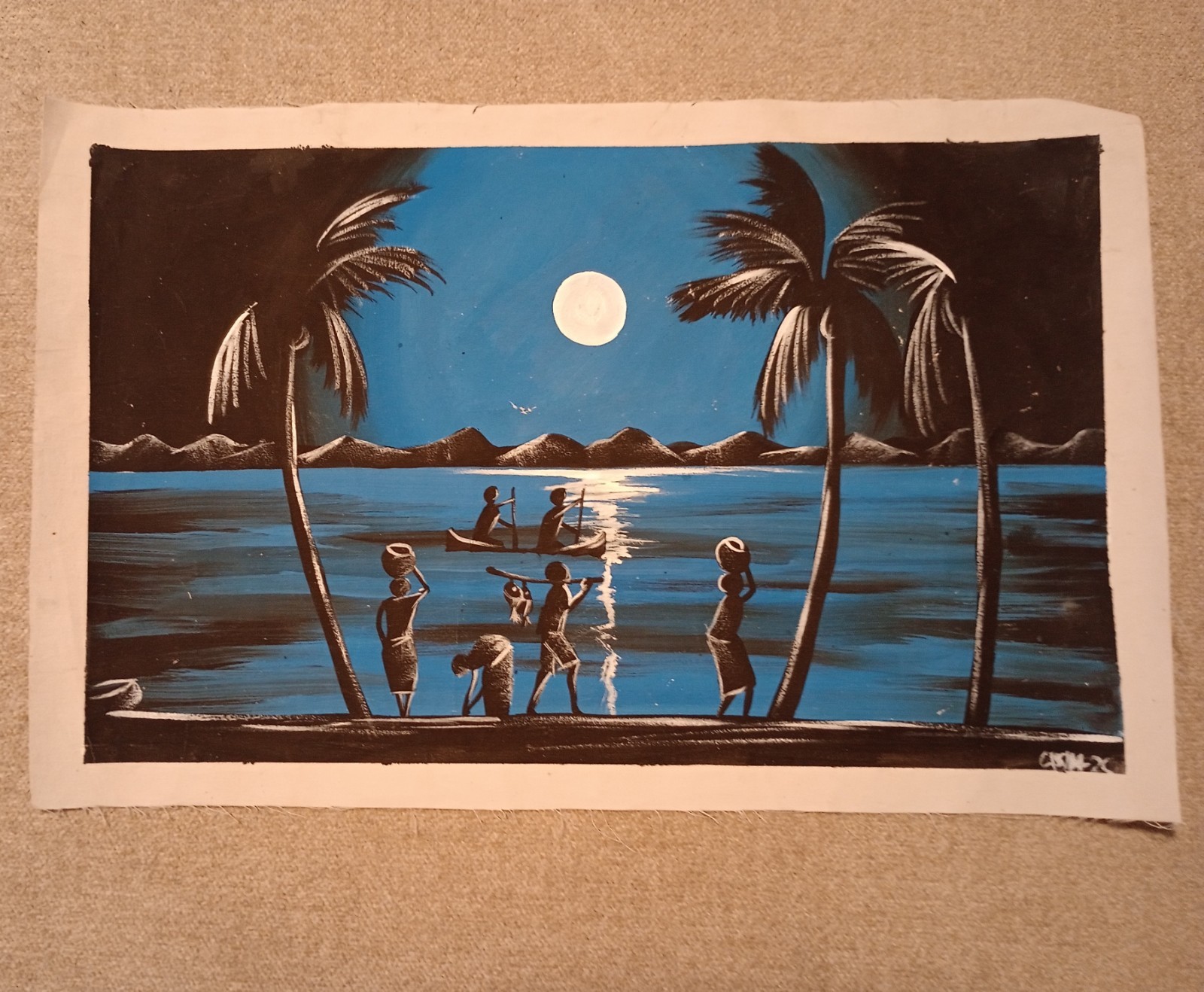 African Painting (Original Painting NOT a Print) Original African Art UNFRAMED