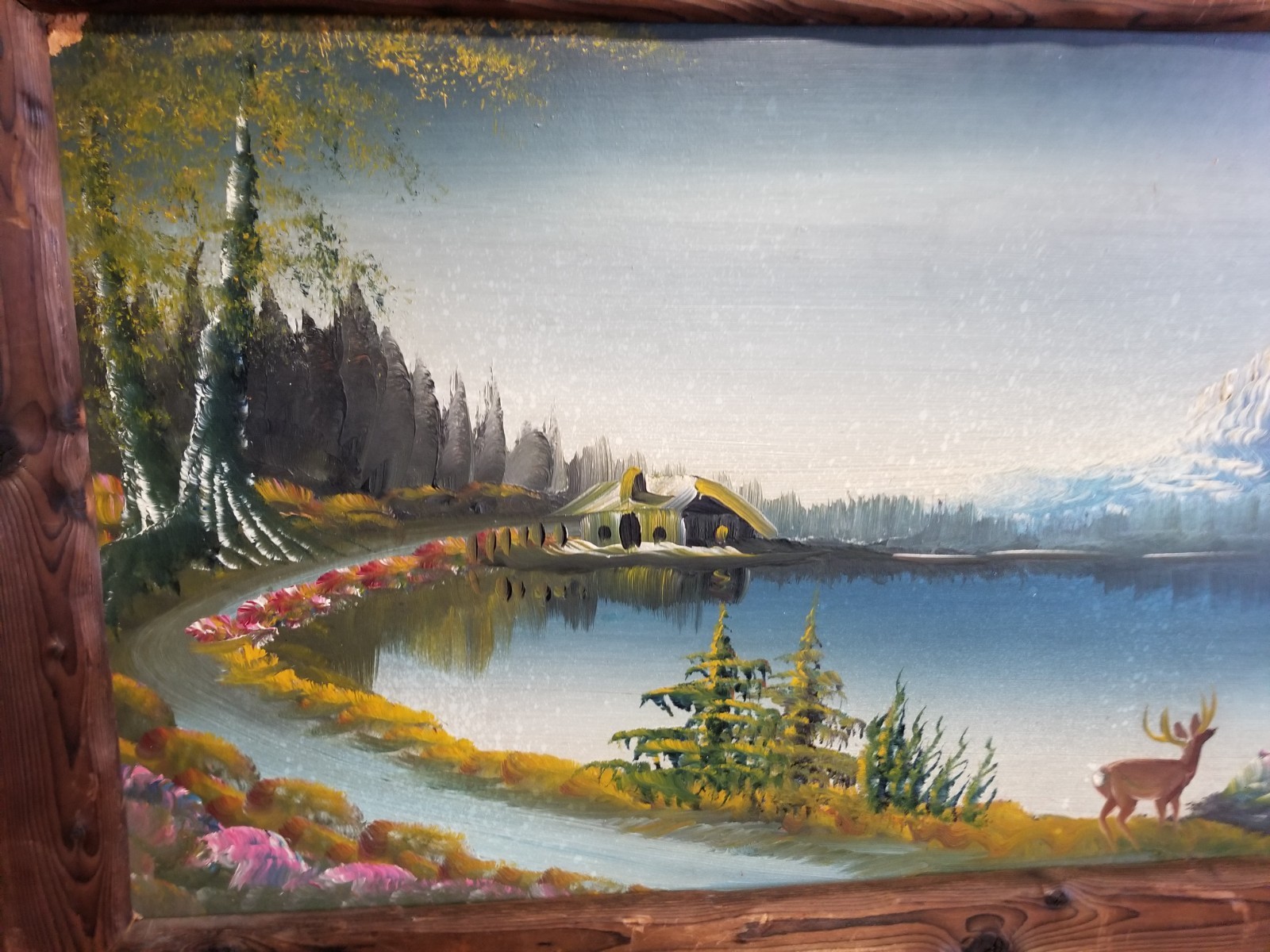 Vintage Burnette G Pletan Original Signed & Framed Painting Landscape 16″ x 32″