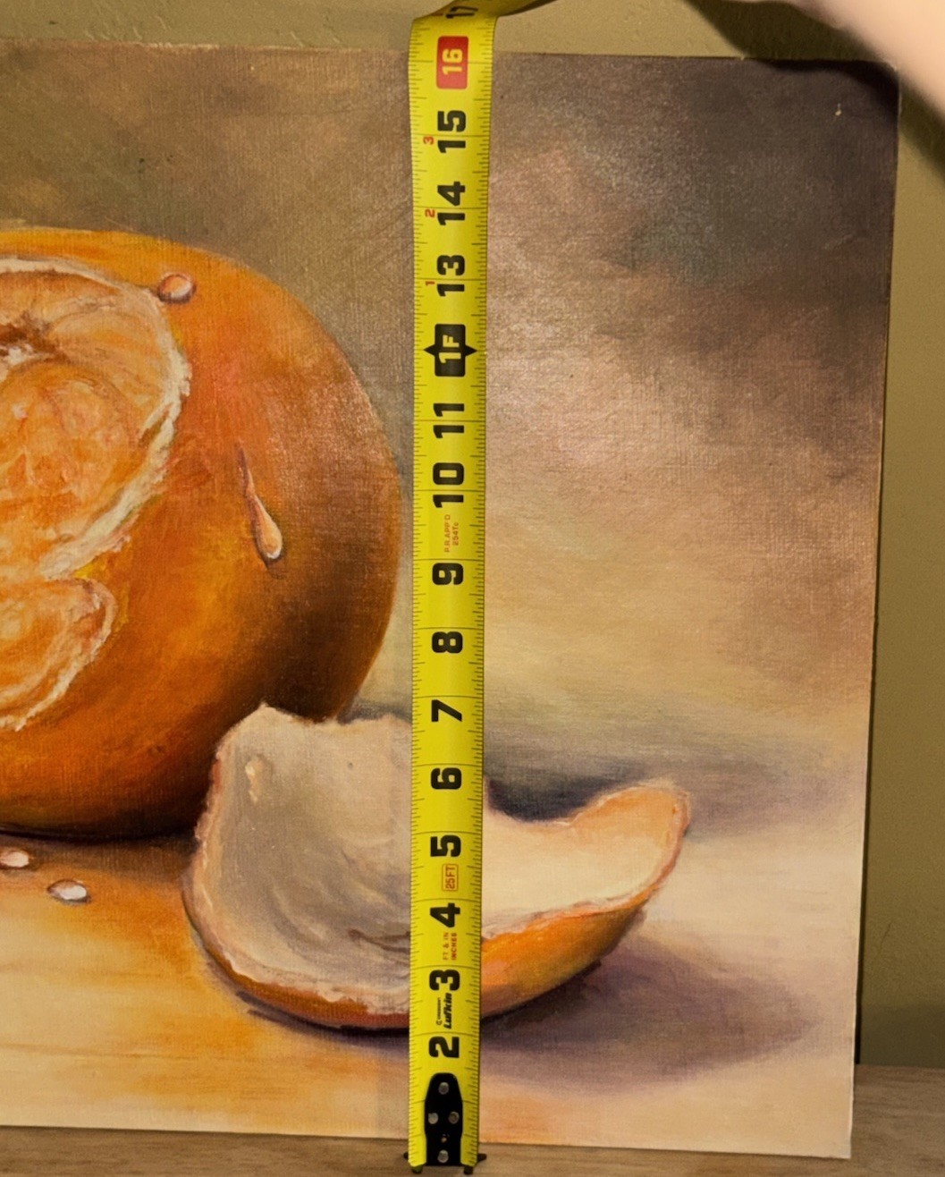 Vintage Original Oil Painting -Still Life Orange -Signed- McCarley 27”x24”