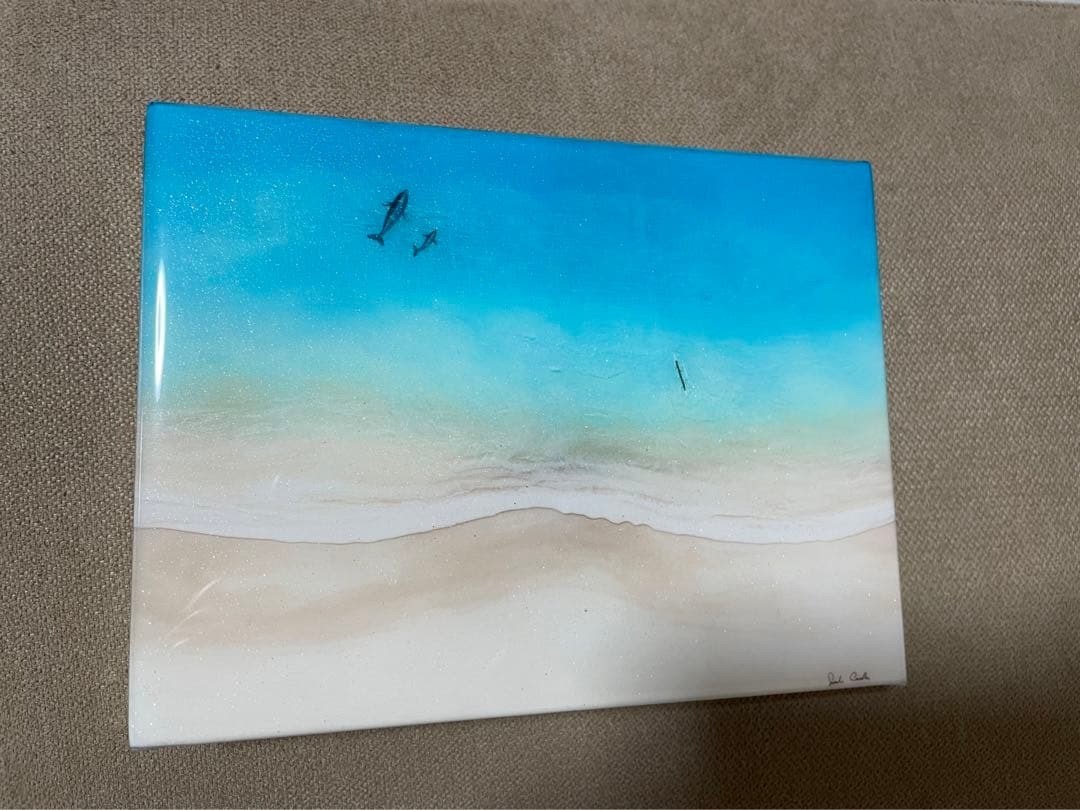 SARAH Caudle Art Wailea 2 Resin Art on Wood 6×8 Inch Open Edition COA