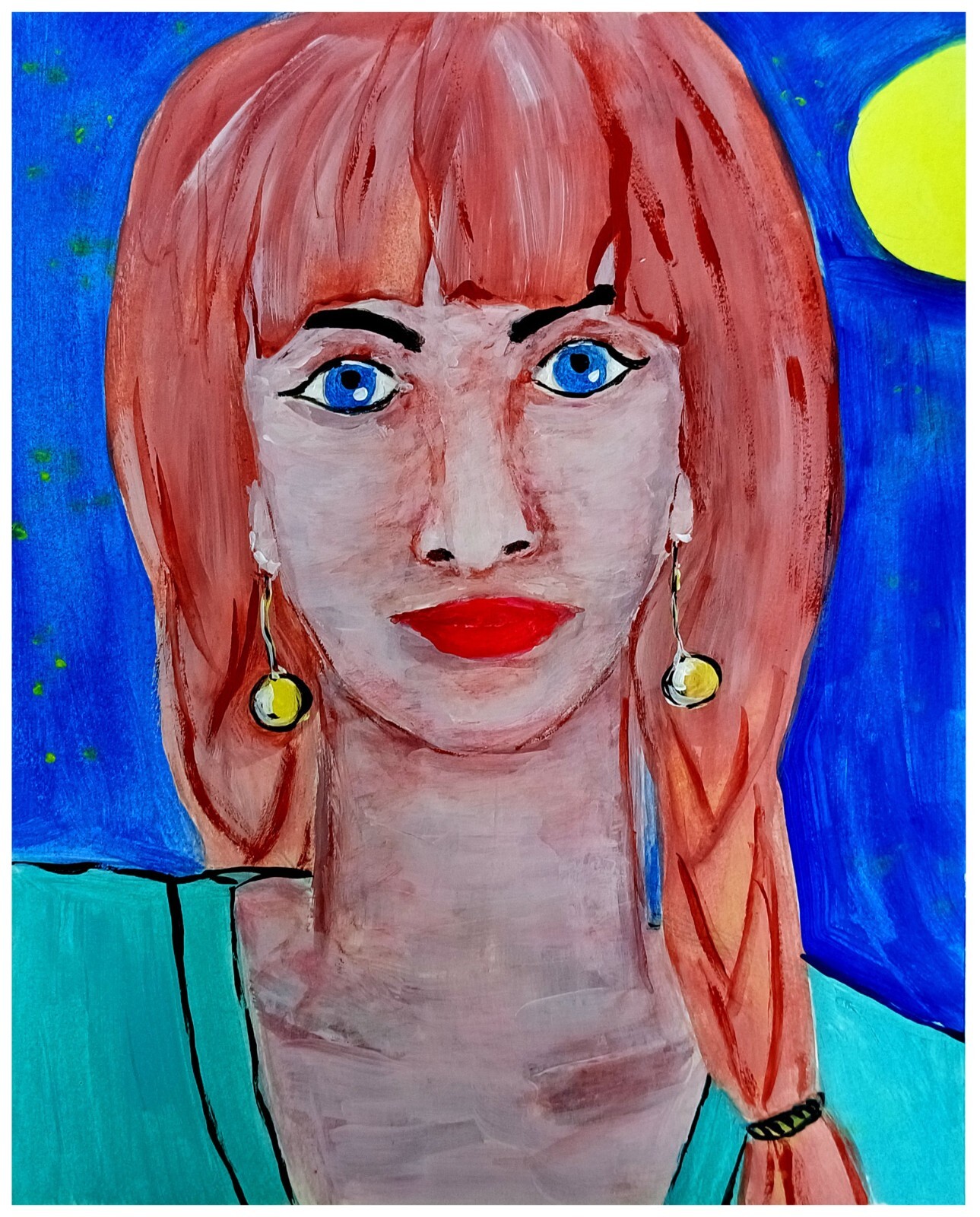 Original Painting Female face Painting Beautiful Woman Original 10×8 Beautiful