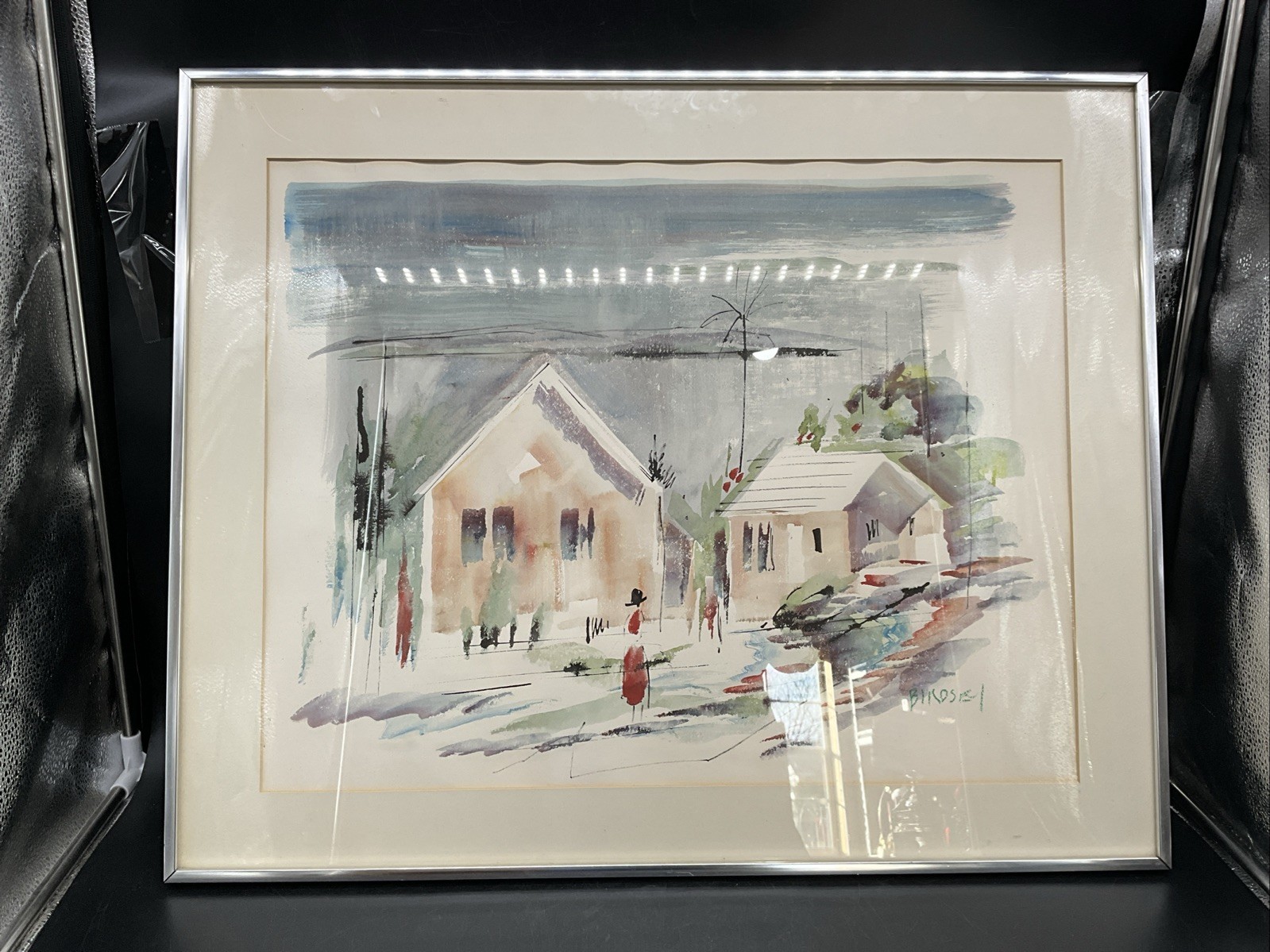 Alfred Birdsey Water Color Abstract Painting 23×18 Out Of Fram