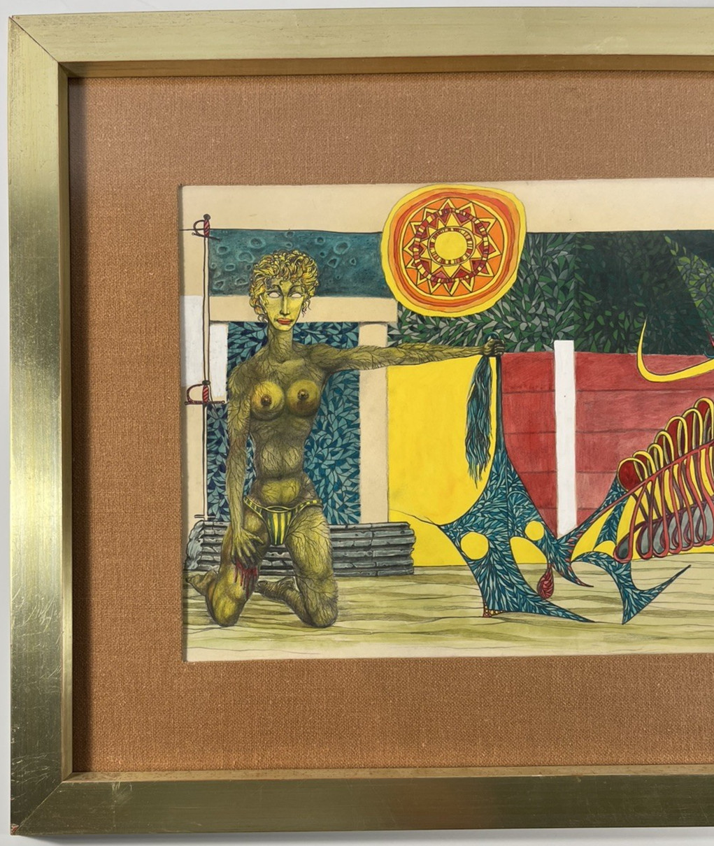 DERRICK TAYLOR SURREALIST CUBIST ABSTRACT AVANT GARDE MIXED MEDIA OIL PAINTING