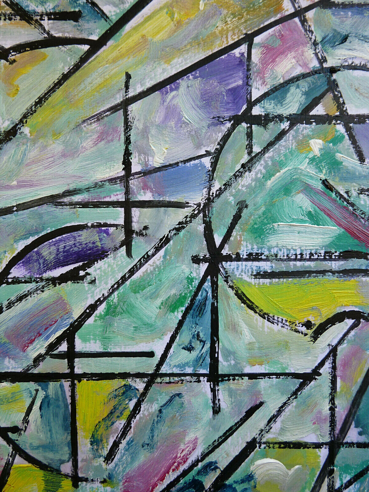 OLD STALE BREAD abstract NEW original 8×10 wood oil painting signed Crowell