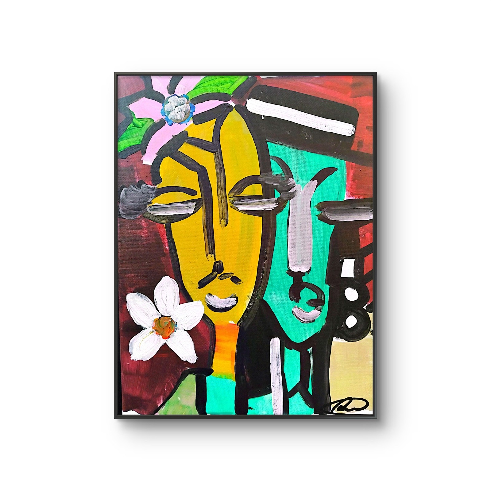 Original art 14X 11 Friends Colorful Modern Art Acrylic Painting on Canvas
