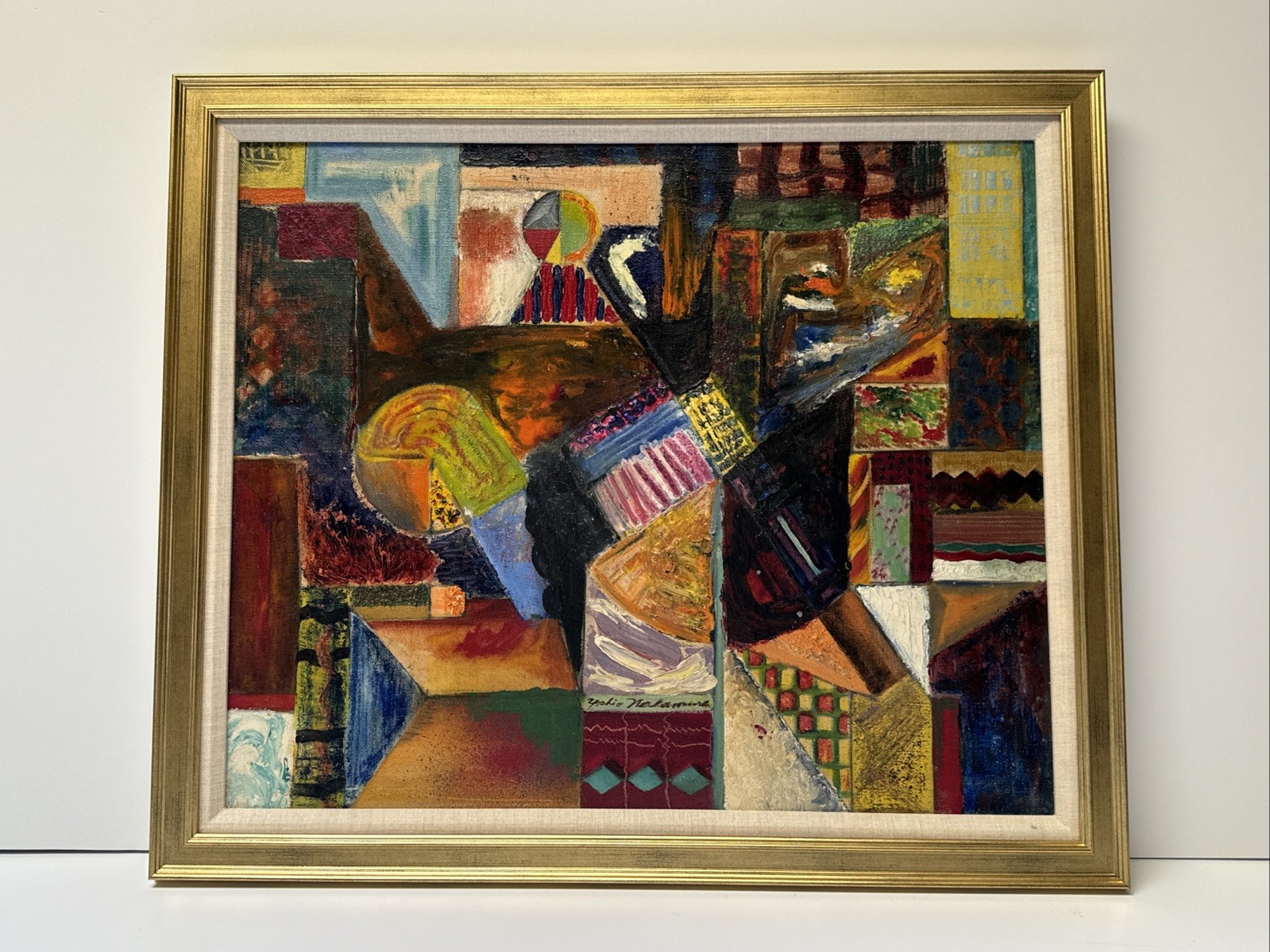 Mid Century Abstract Painting Modernism Modernist Cubist Cubism Japanese Vintage