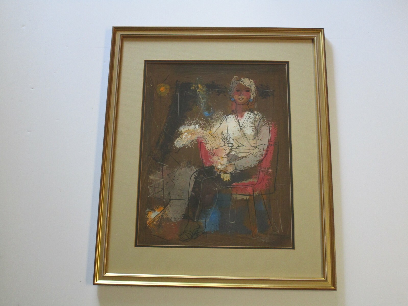 FORREST HIBBITS PAINTING ABSTRACT CUBISM LEGER STYLE EXPRESSIONISM MODERNISM