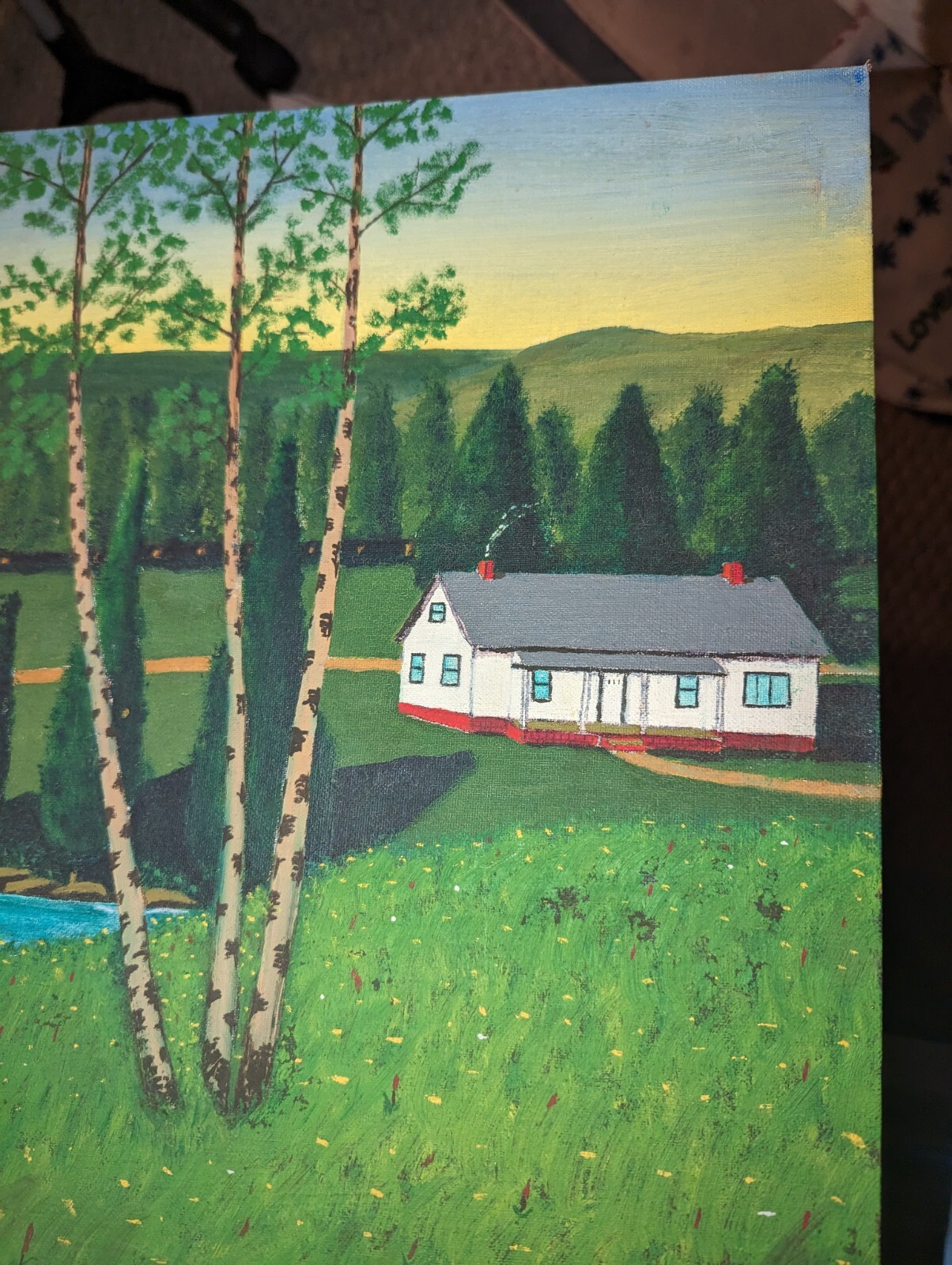 West Virginia Farm Painting O/B Signed T. M. Mooney 1974 18 x 24 Unframed