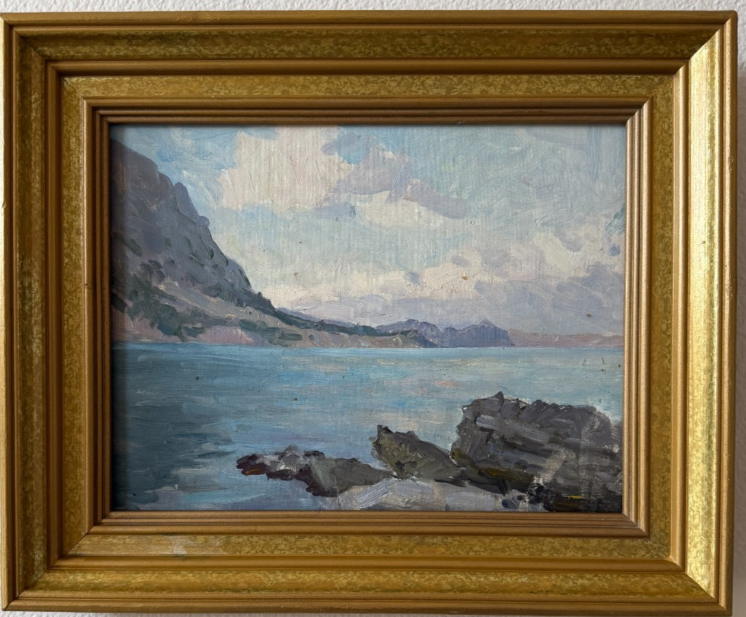 Vintage Original 1957 Signed Oil Painting Coastal Landscape Listed Artist Art