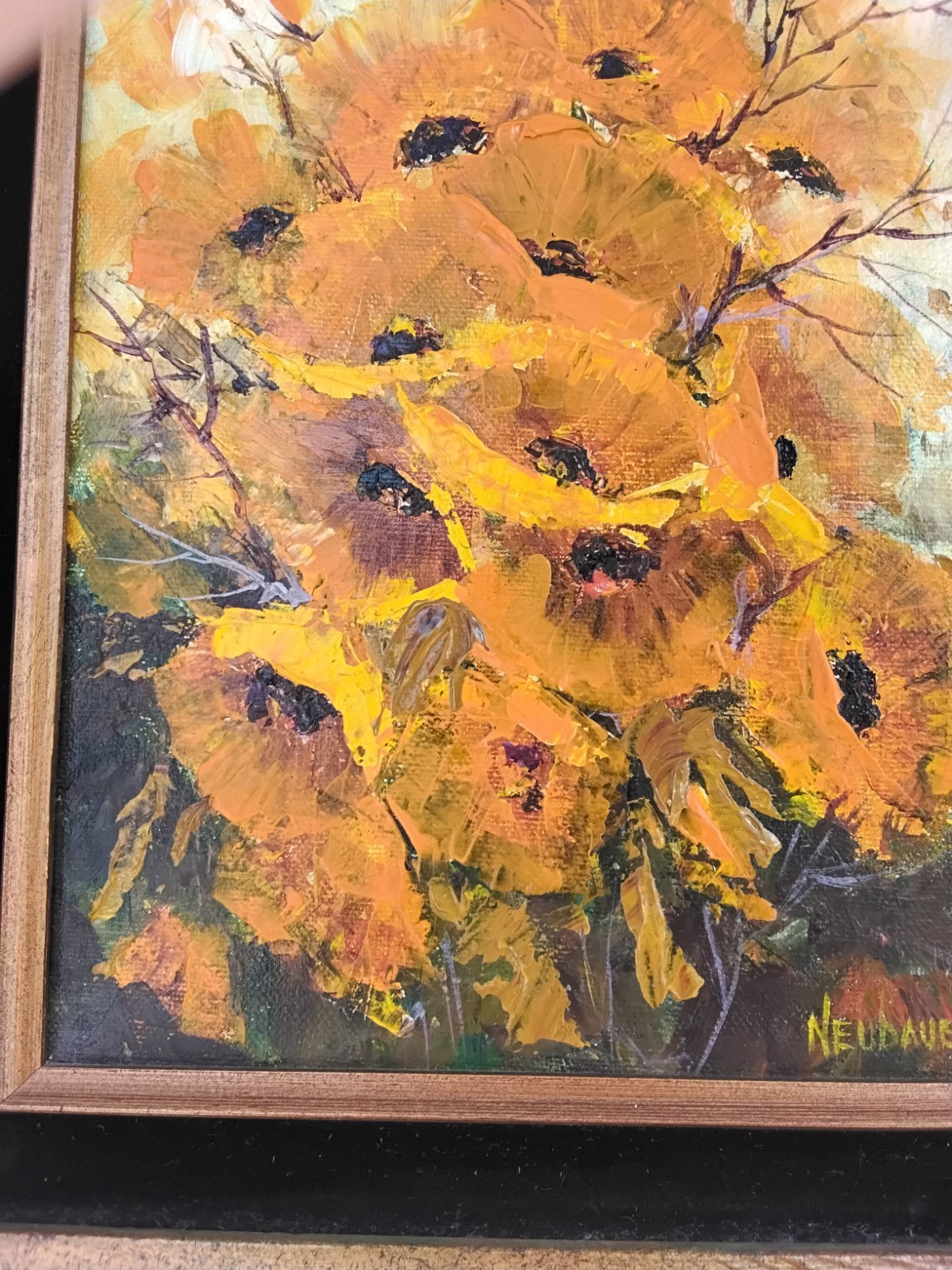 Betty Neubauer Modern Abstract Art Original Painting Oil On Canvas 18 1/2x 16