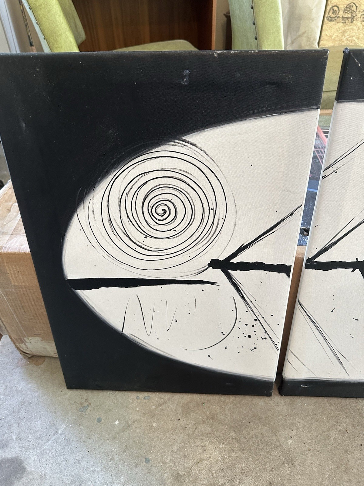 Painting Set / Wild Eye Fish / Modern 4 Piece Painting Set