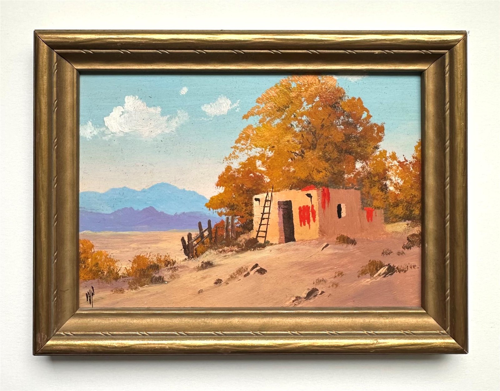 Willard Page (CO, AZ) -Pair of Southwest Paintings -“Adobe Hut” & “Giant Cactus”