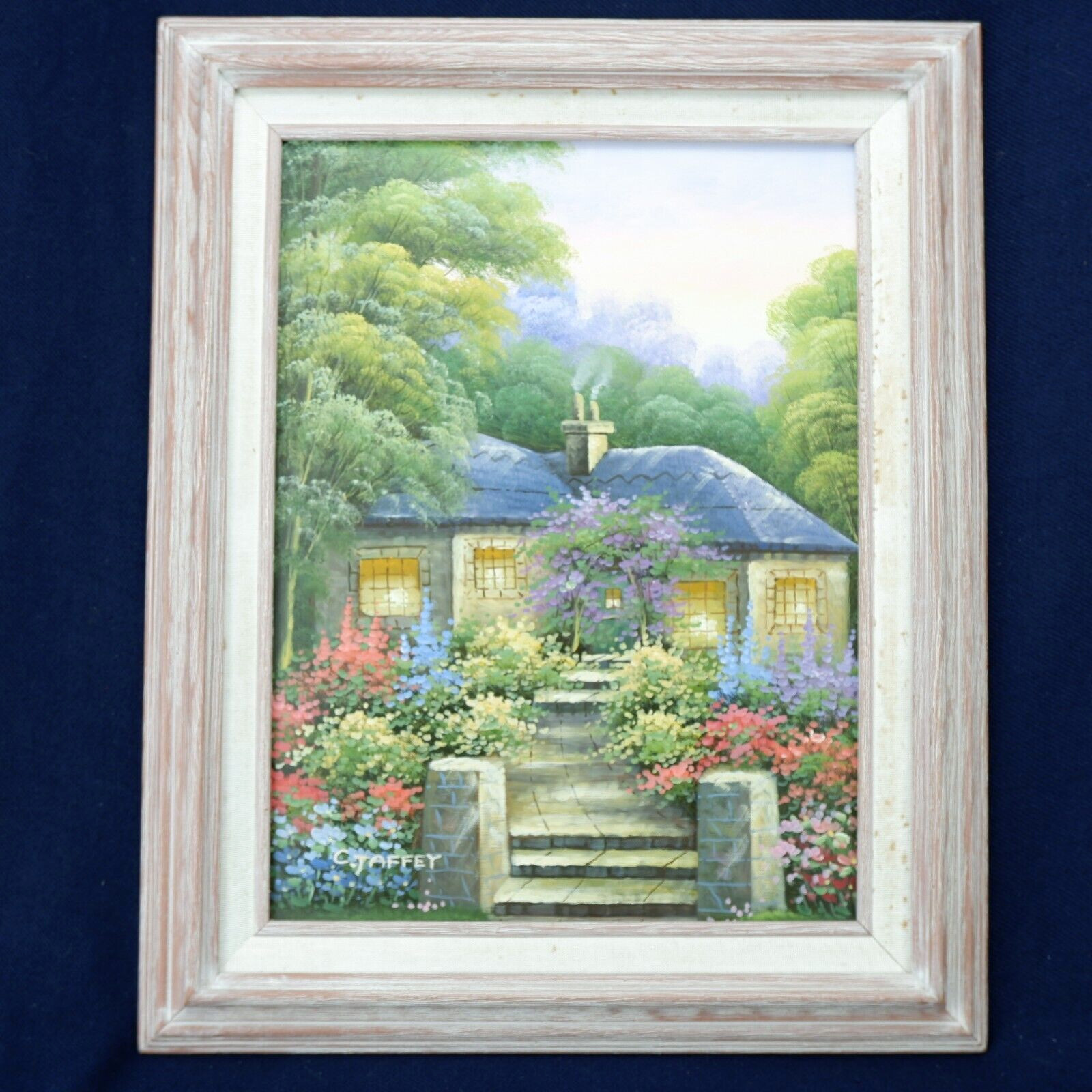 C. Jaffey Cottage in Spring Painting (Oil on Canvas) (16.5″ x 21″)