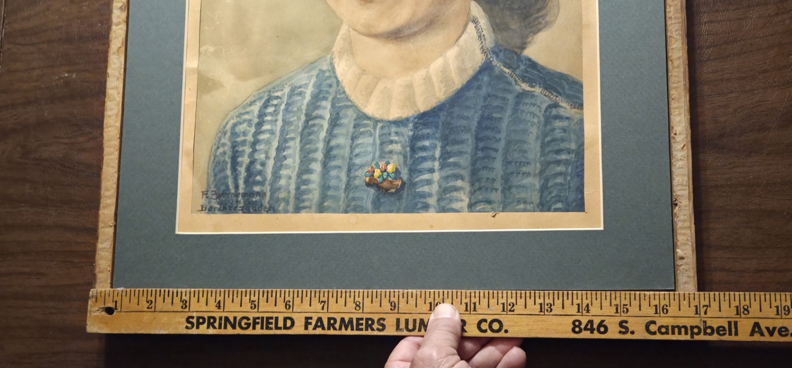 1946 WATERCOLOR PAINTING,YOUNG LADY BERCHTESGADEN,GERMANY of F. ZWERNEMANN 27×21
