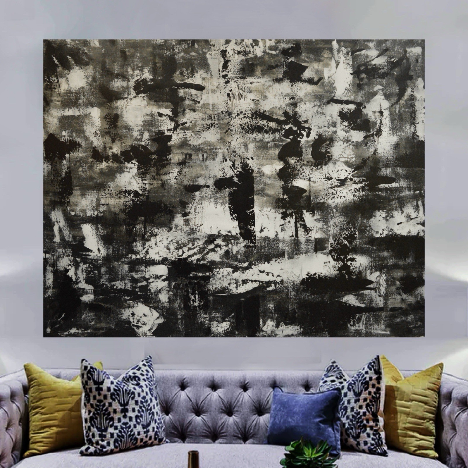 Mark Little Original ￼Giant Canvas Painting 81”X62” (6 Foot 9 inch) Abstract XX
