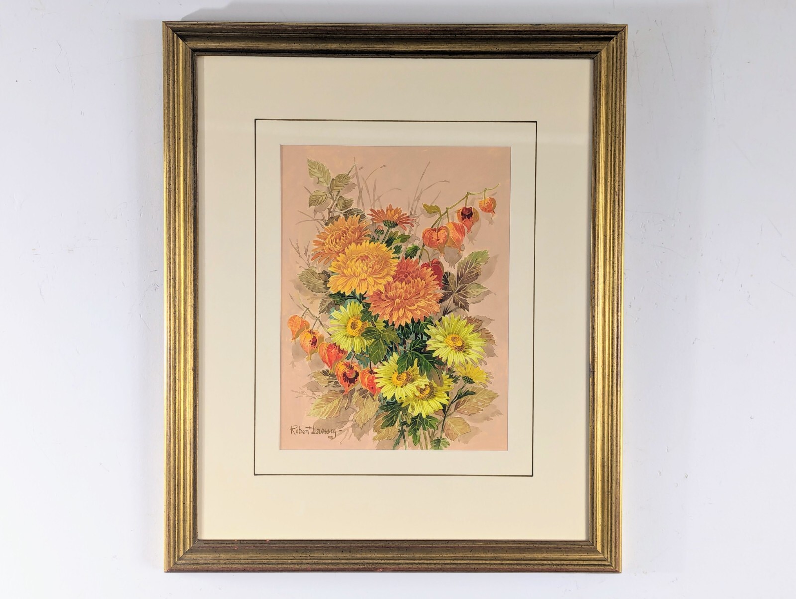Robert Laessig Original Watercolor Painting “Autumn Bouquet” with COA