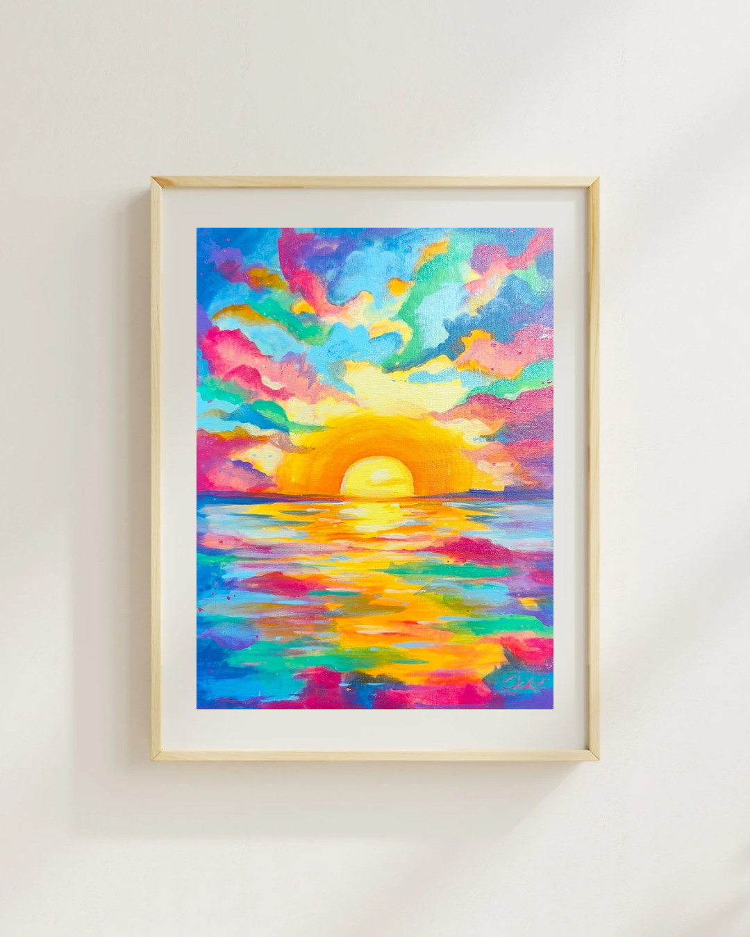 OSKI Tropical Sunset 12×16 Canvas Panel Fine Art Original Expressionism Painting