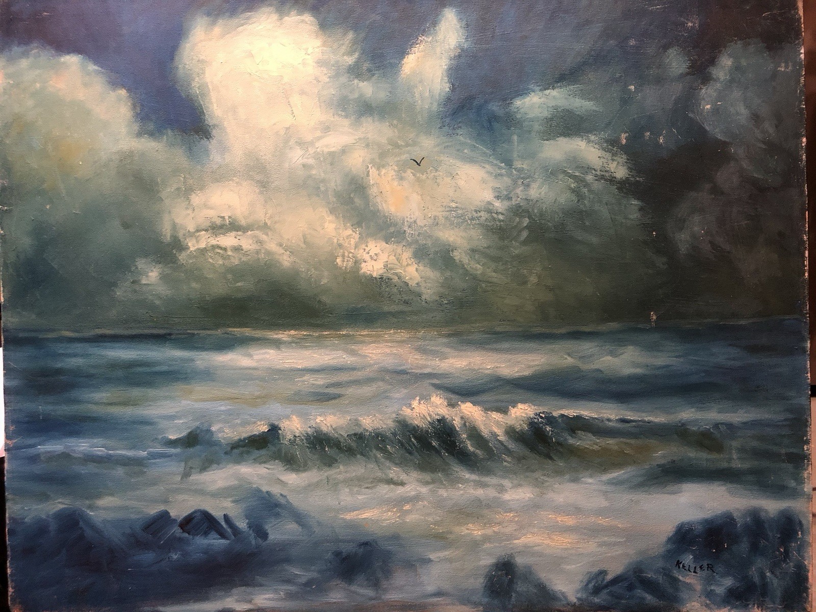 Seascape Henry G Keller American 1869-1949 canvas 22”-28” oil