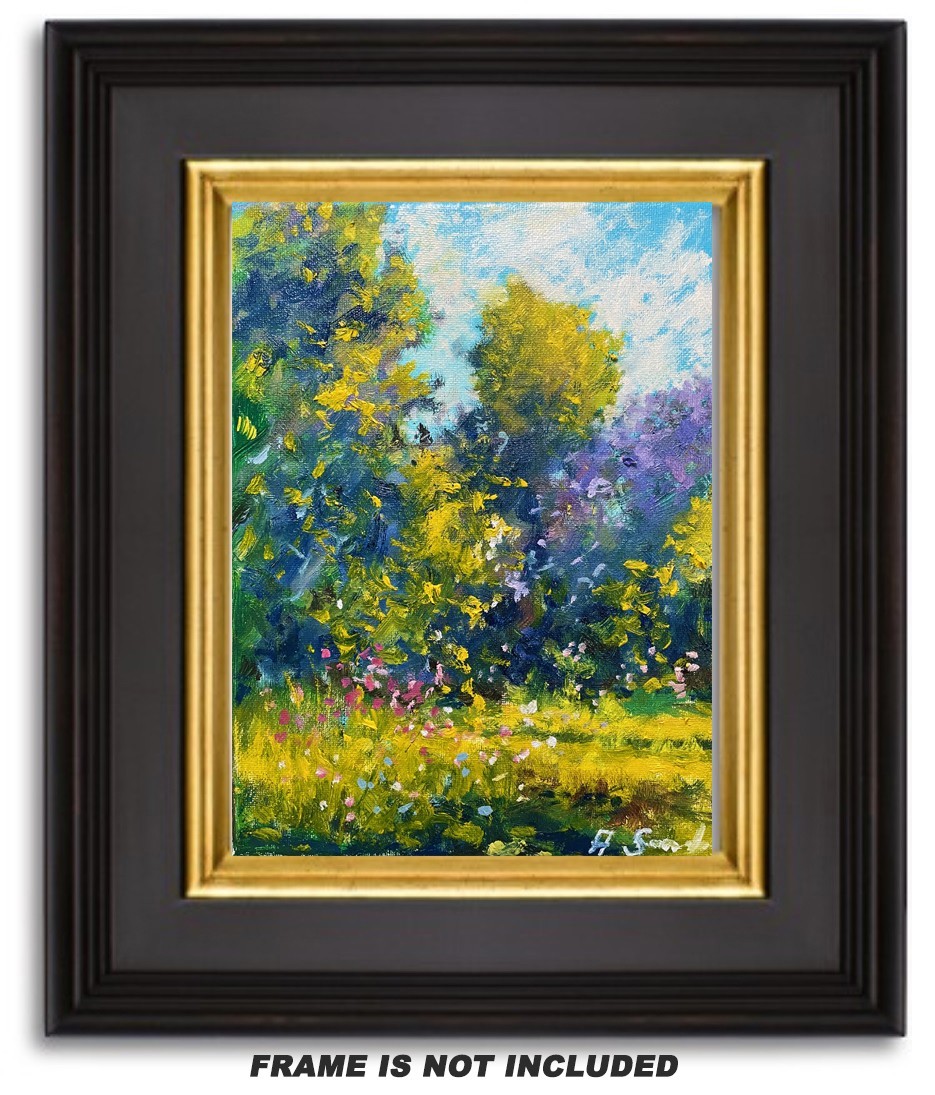 Impressionist Landscape Oil Painting Original Nature Art Colorful Summer Scene