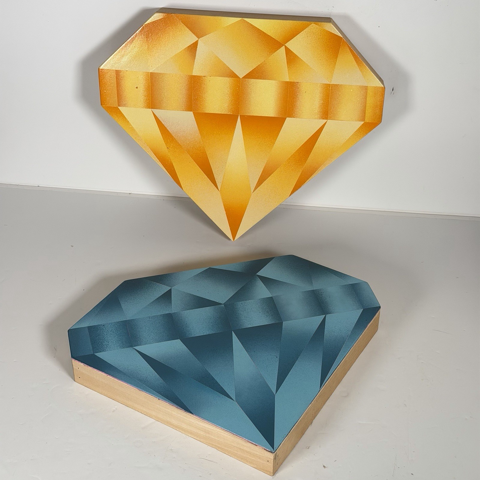 Casey Gray “Diamond in Oranges” & “Diamond in Blues” Original Artwork Pair 2012